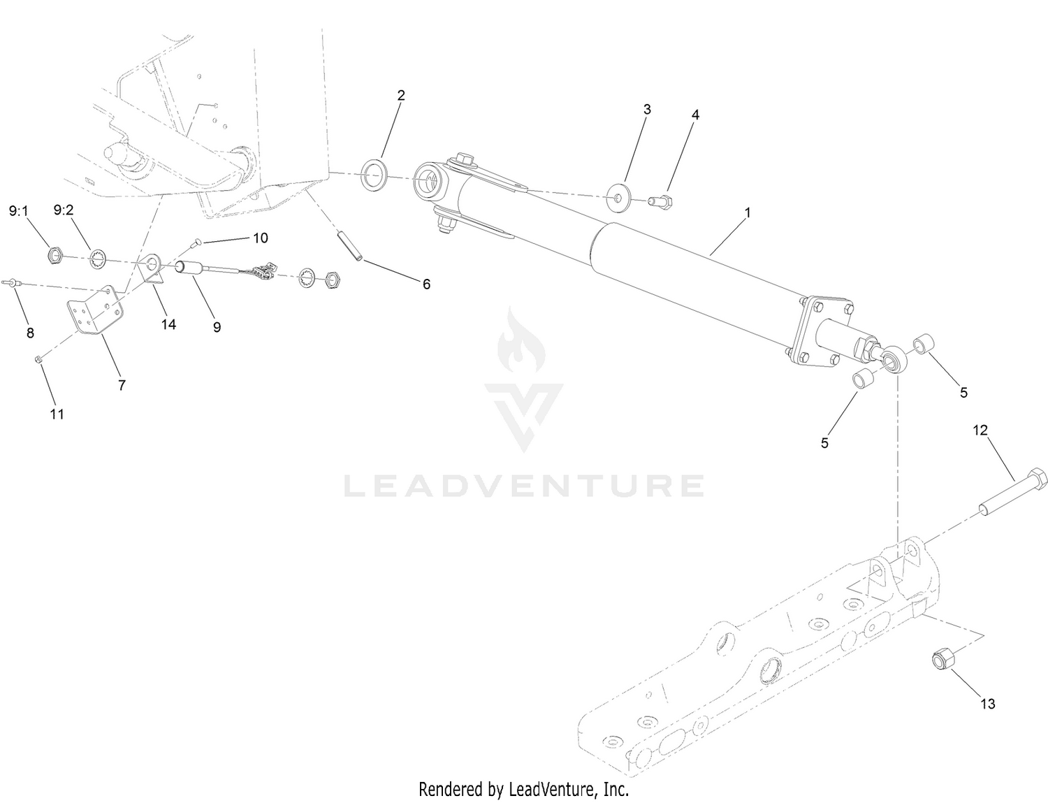 Left Hand Deck Impact Arm  and Limit Switch Assembly