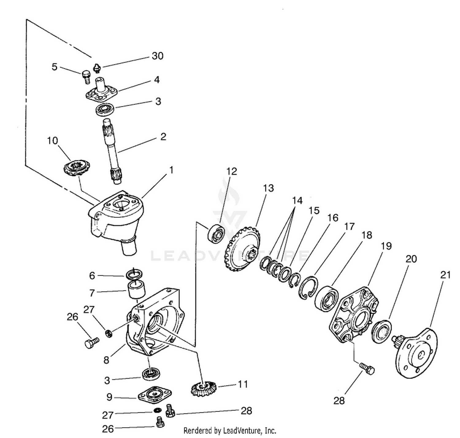 Steering Gear Case Assembly Axle No. 98-2447 (model No. 03804 Only)