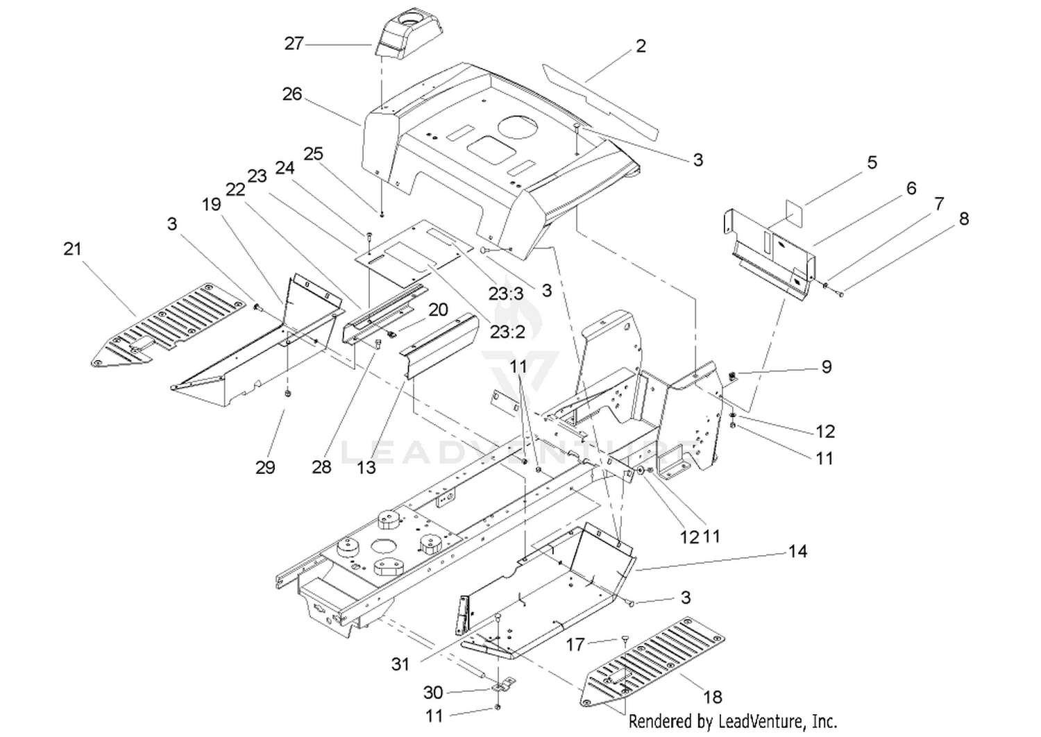 Fender and Footrest Assembly