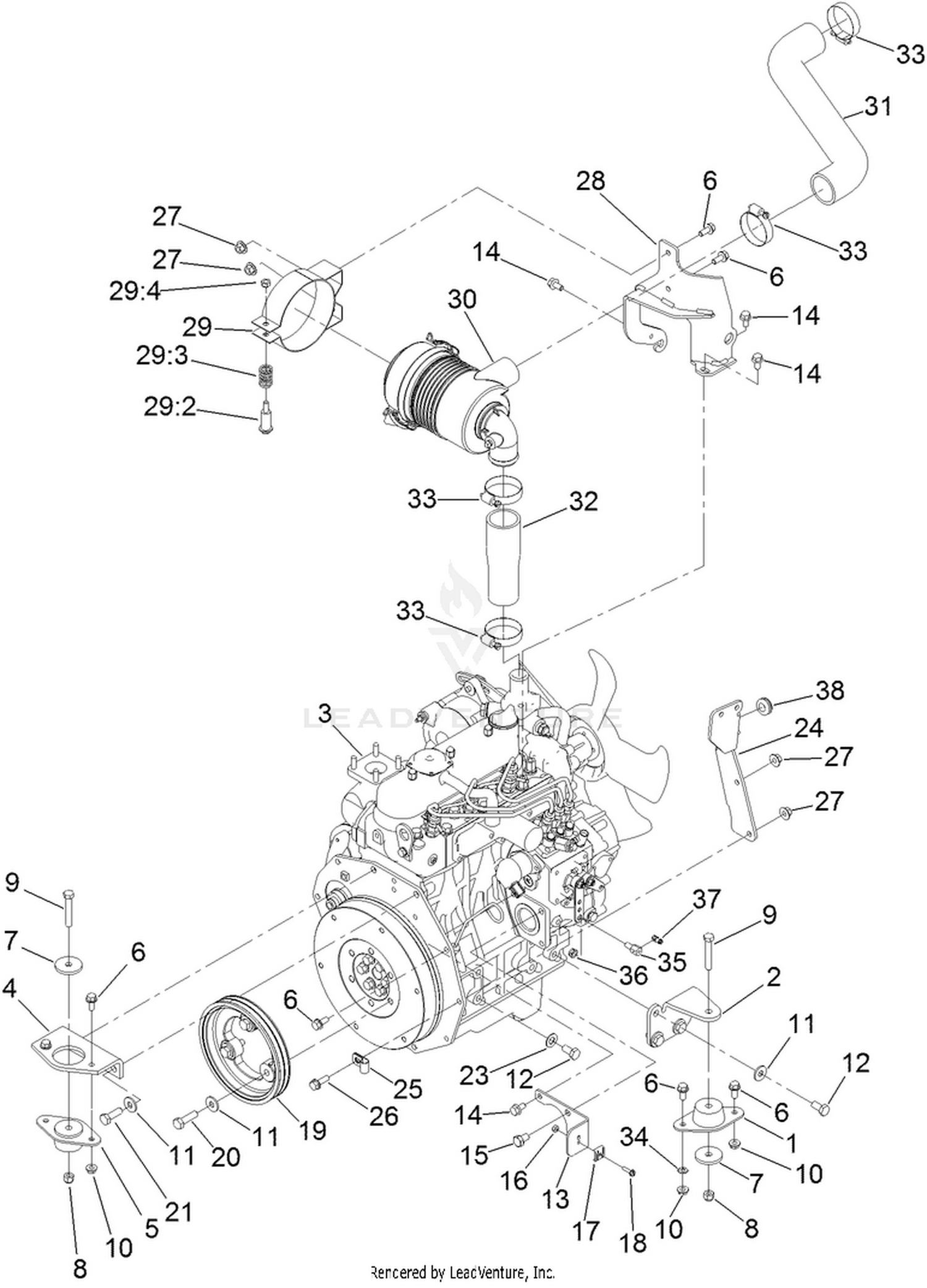Engine and Air Cleaner Assembly