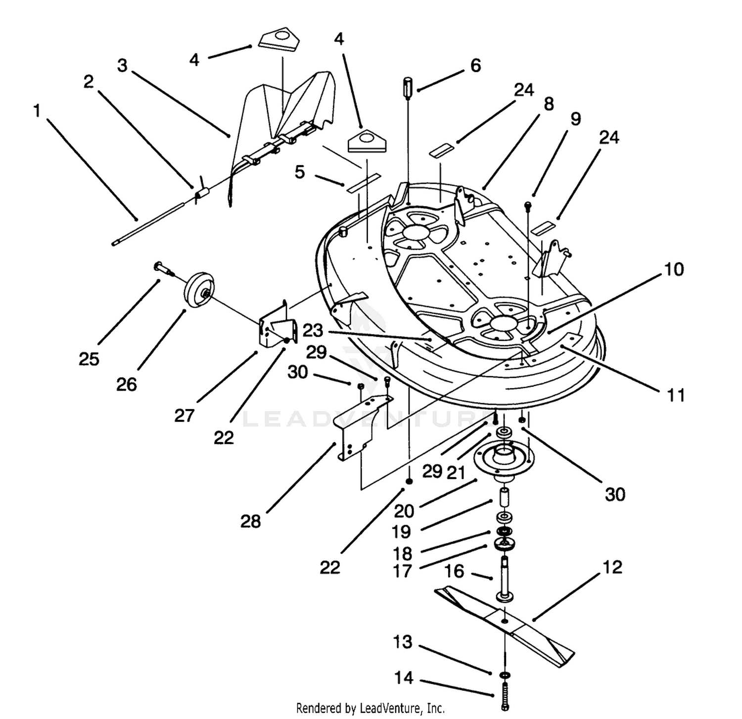 Housing  Spindle Assembly (38" Cutting Unit) (model No. 71213 Only)