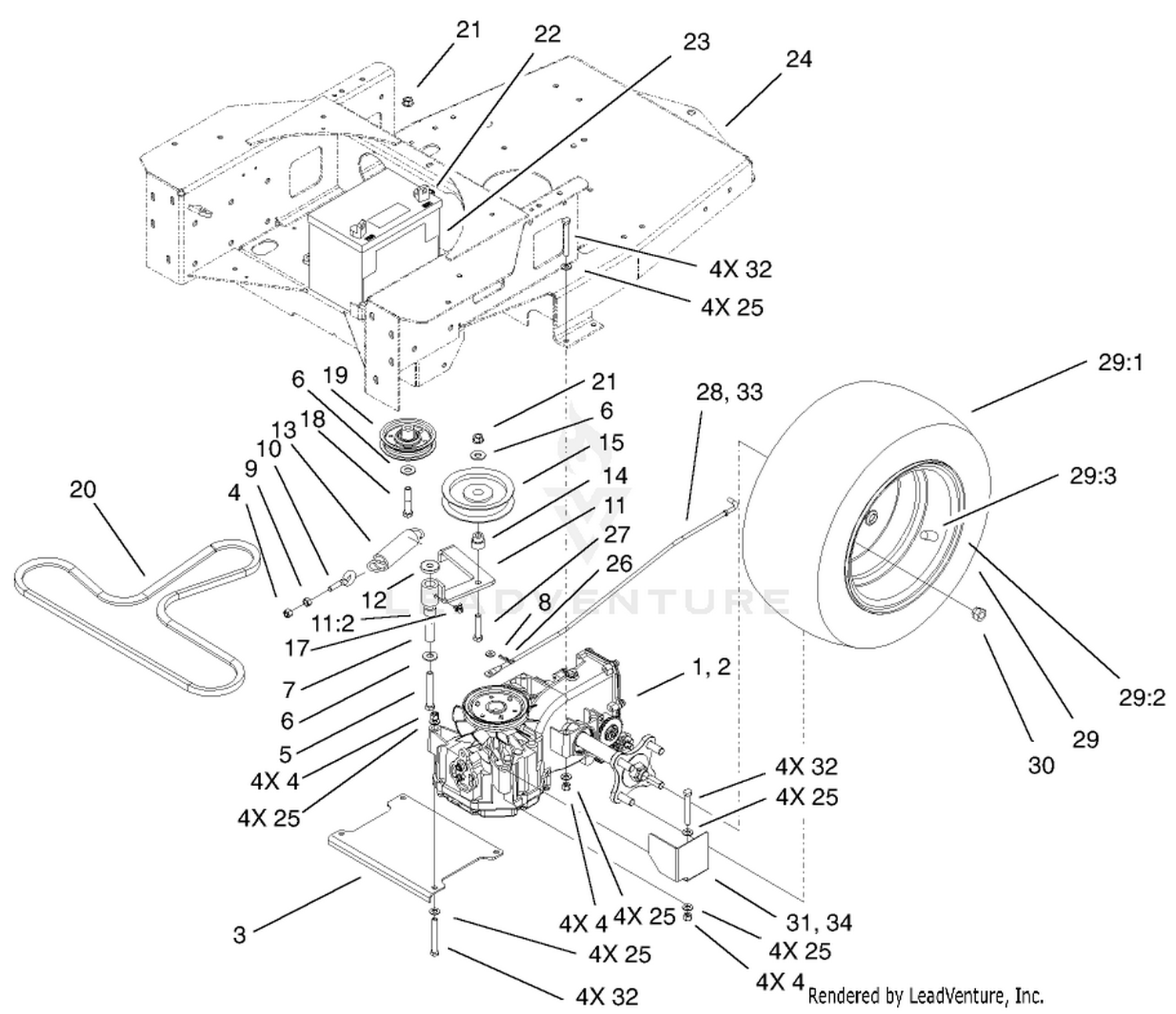 Hydro and Belt Drive Assembly