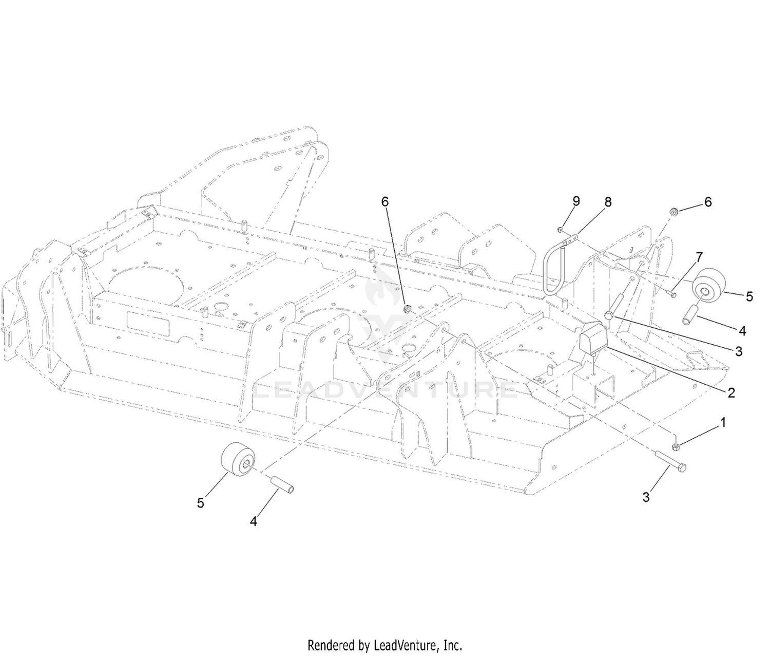 Right Hand Deck Stop Assembly
