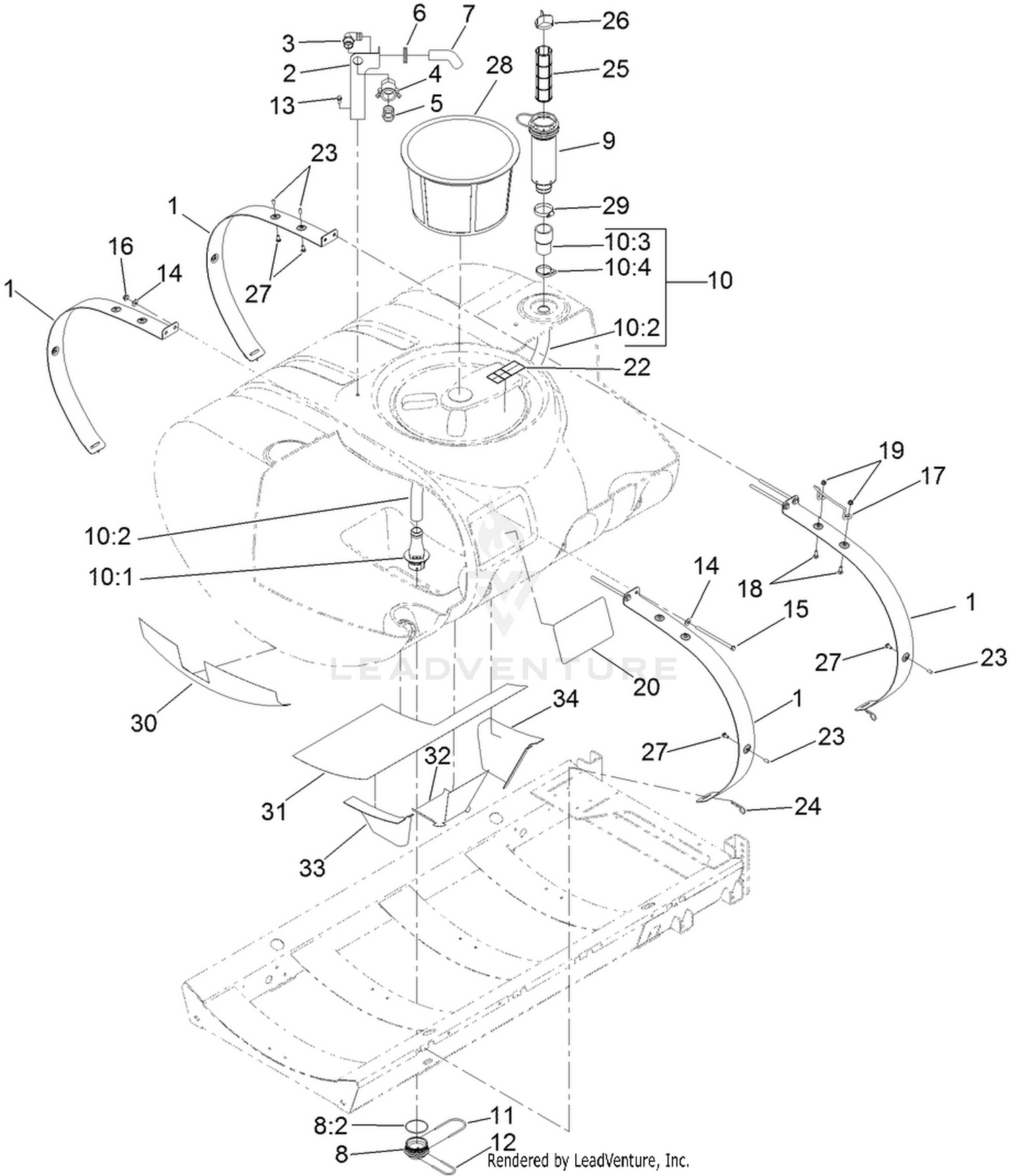 Tank Mounting and Filter Assembly