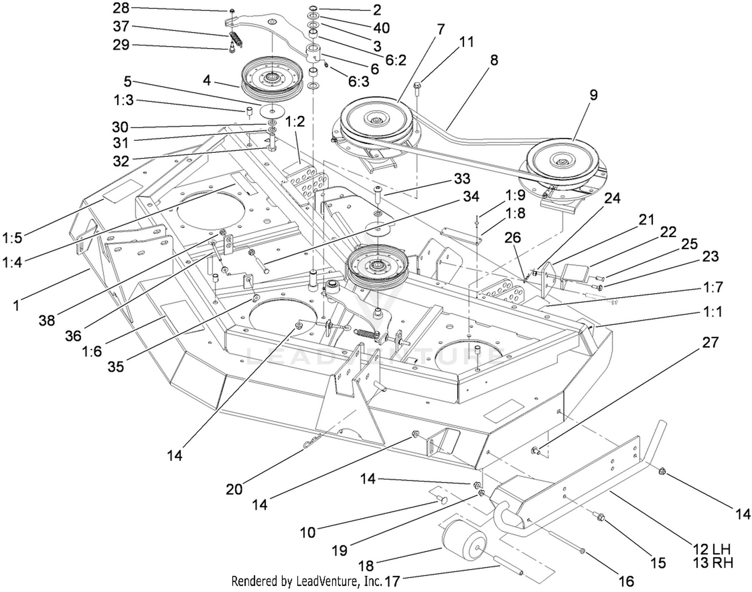 Front Deck, Idler and Skid Assembly