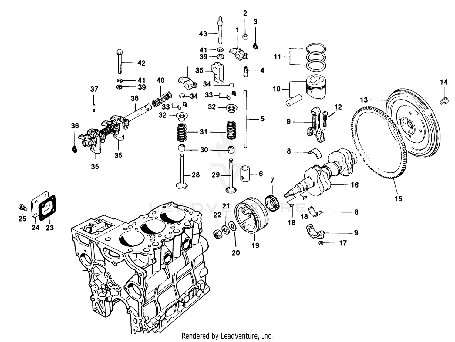 Valves And Crankshaft Assembly