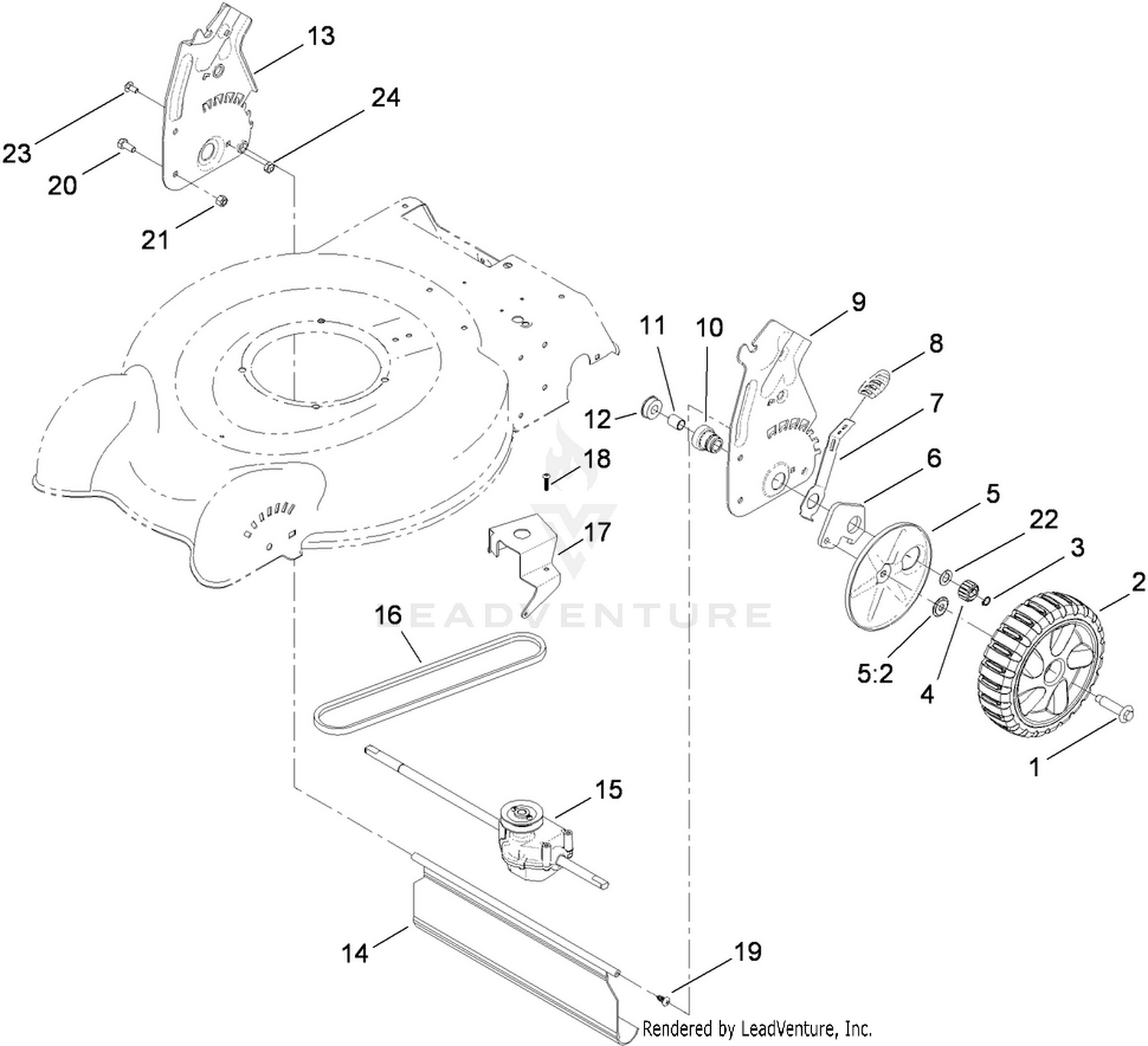 Rear Axle and Transmission Assembly
