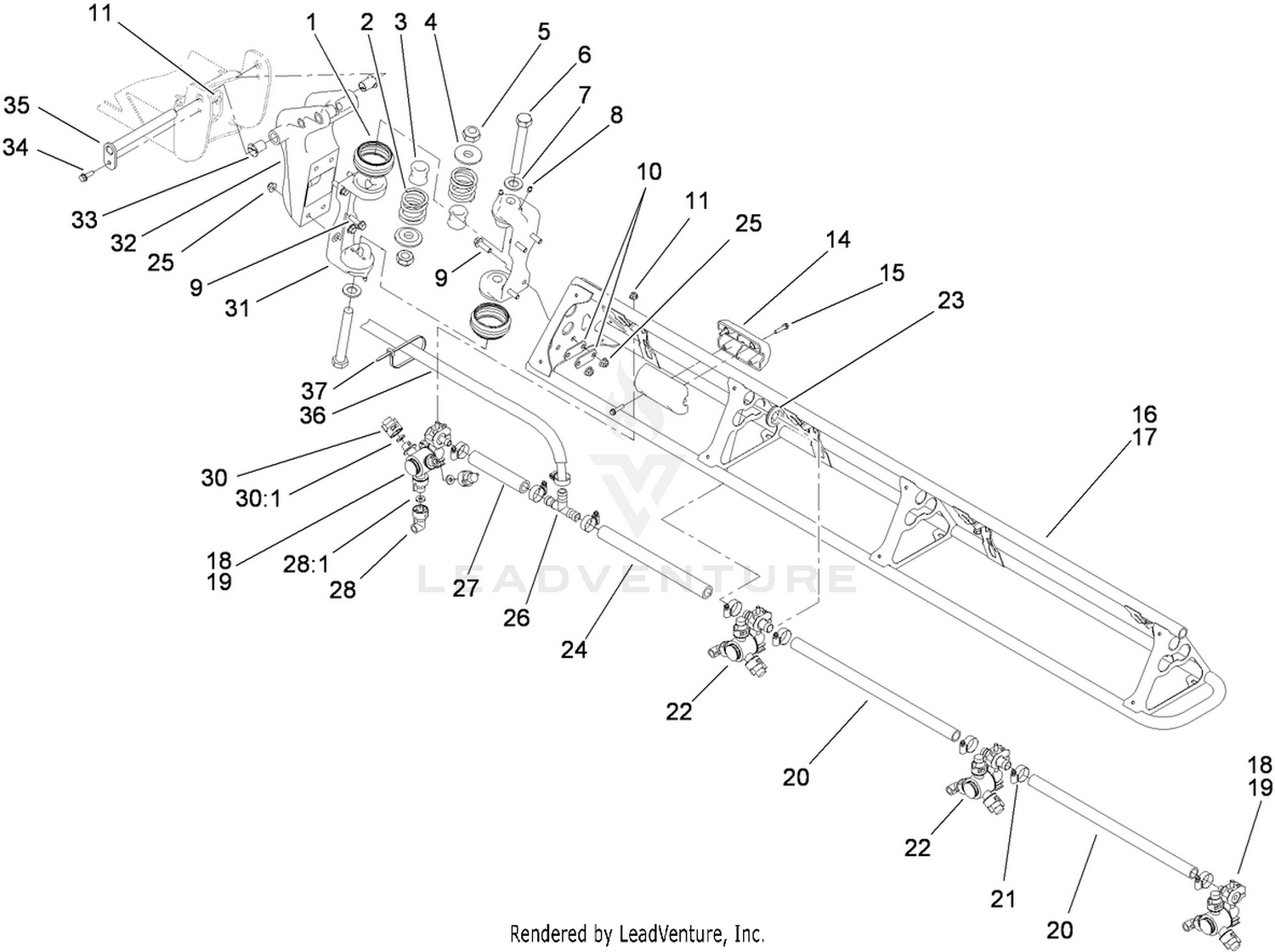 Left and Right Hand Boom Assembly