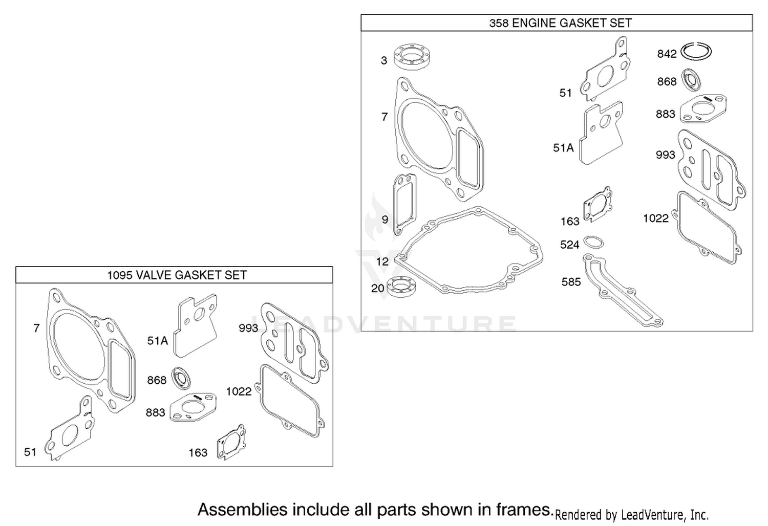 Gasket Assembly Briggs and Stratton Model 122607-0116-E1