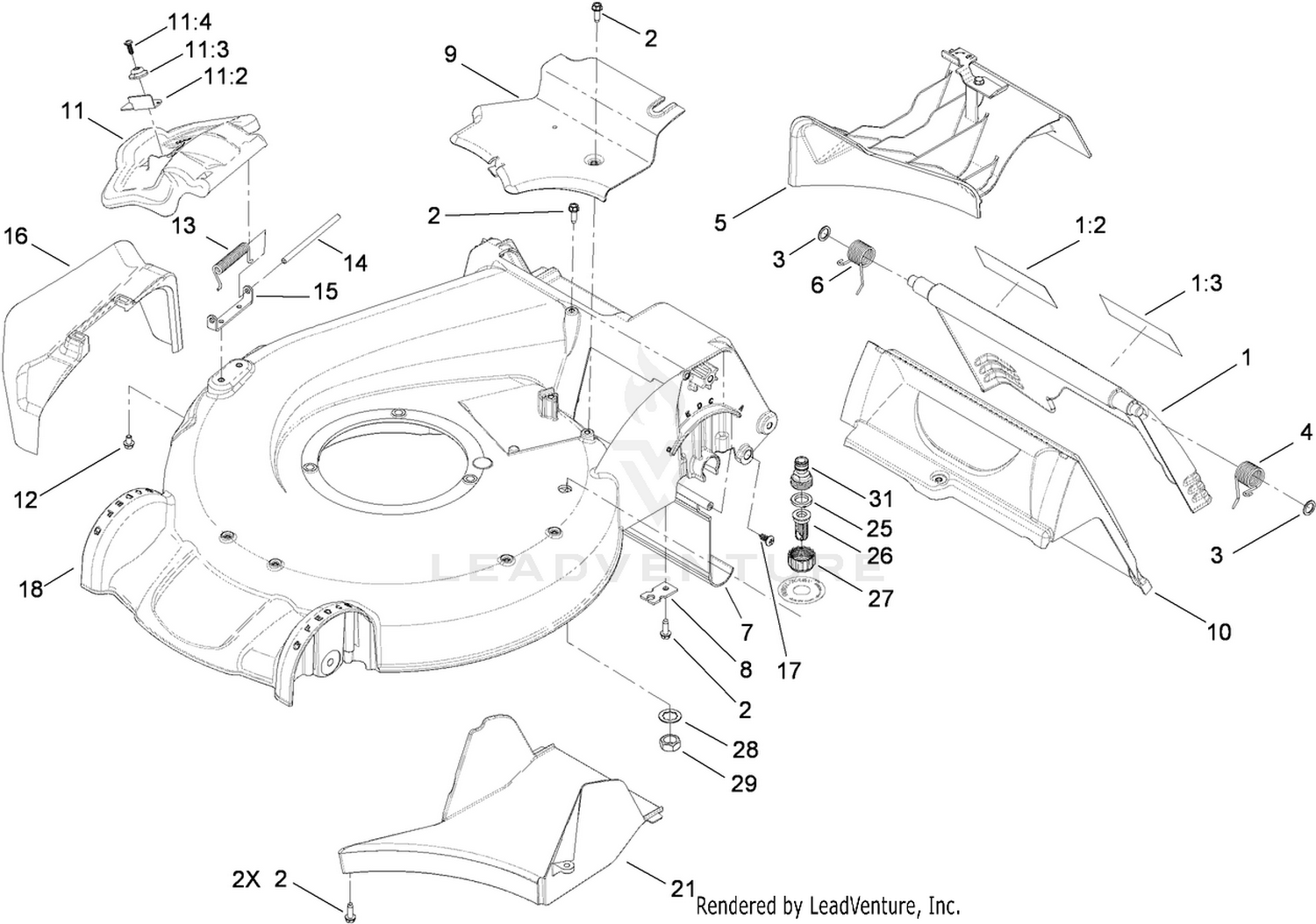 Deck Housing and Rear Door Assembly