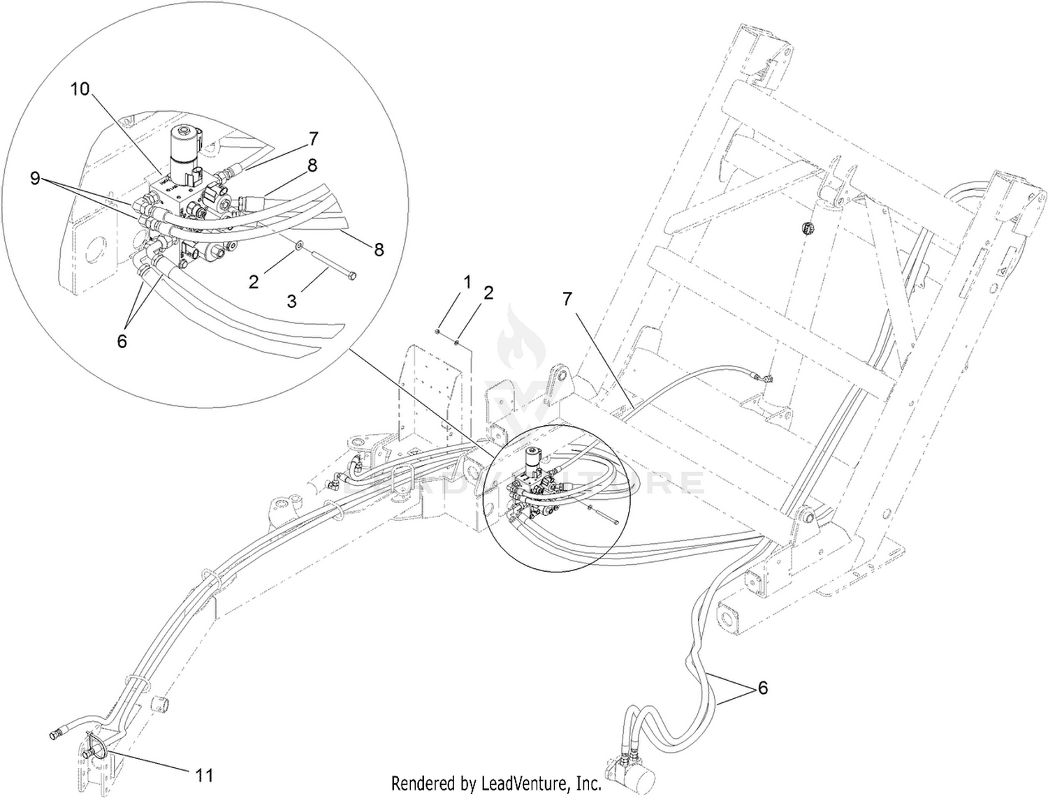 Hydraulic Manifold  Valve and Hose Routing Assembly