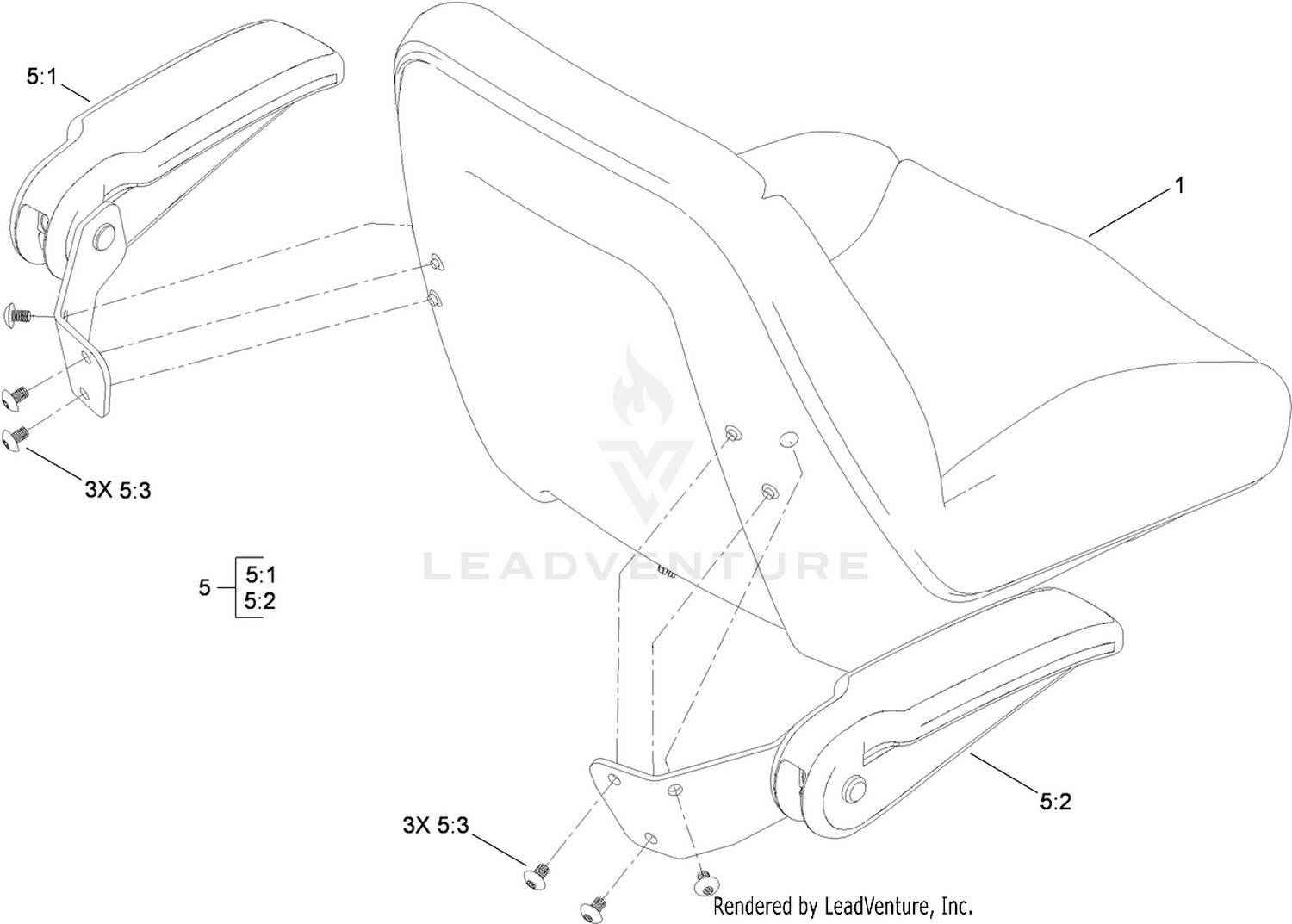Seat and Armrest Kit Assembly No. 117-1227