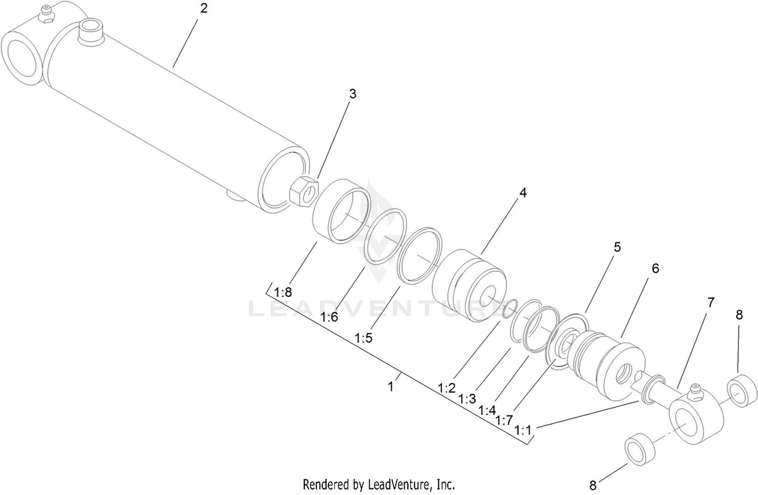 Hydraulic Cylinder Assembly No. 107-4303
