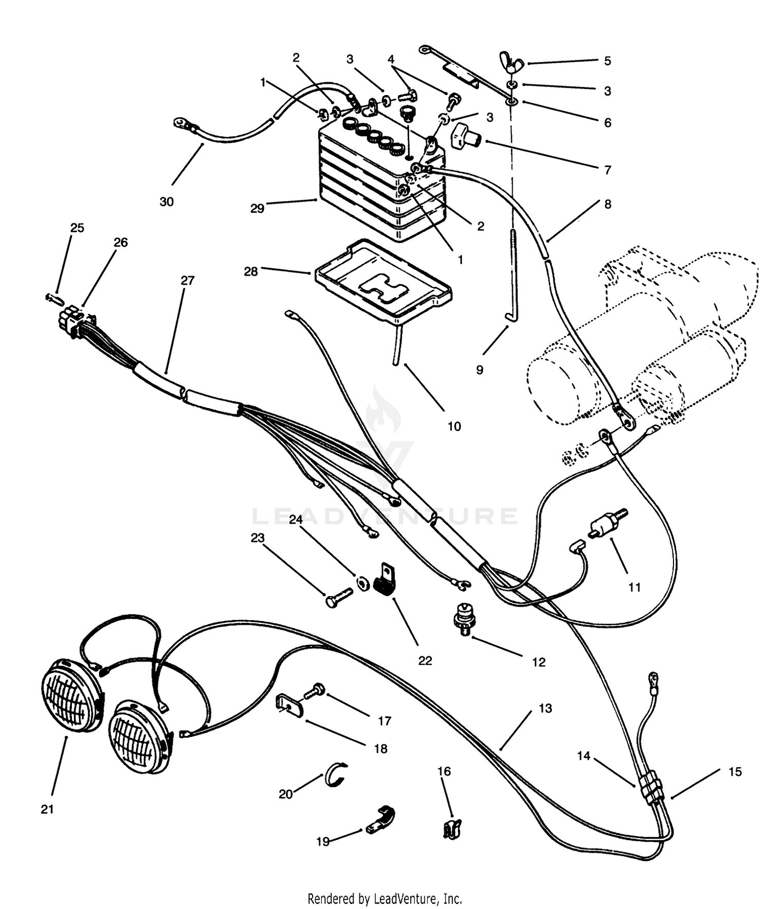 Battery  Headlights Assembly