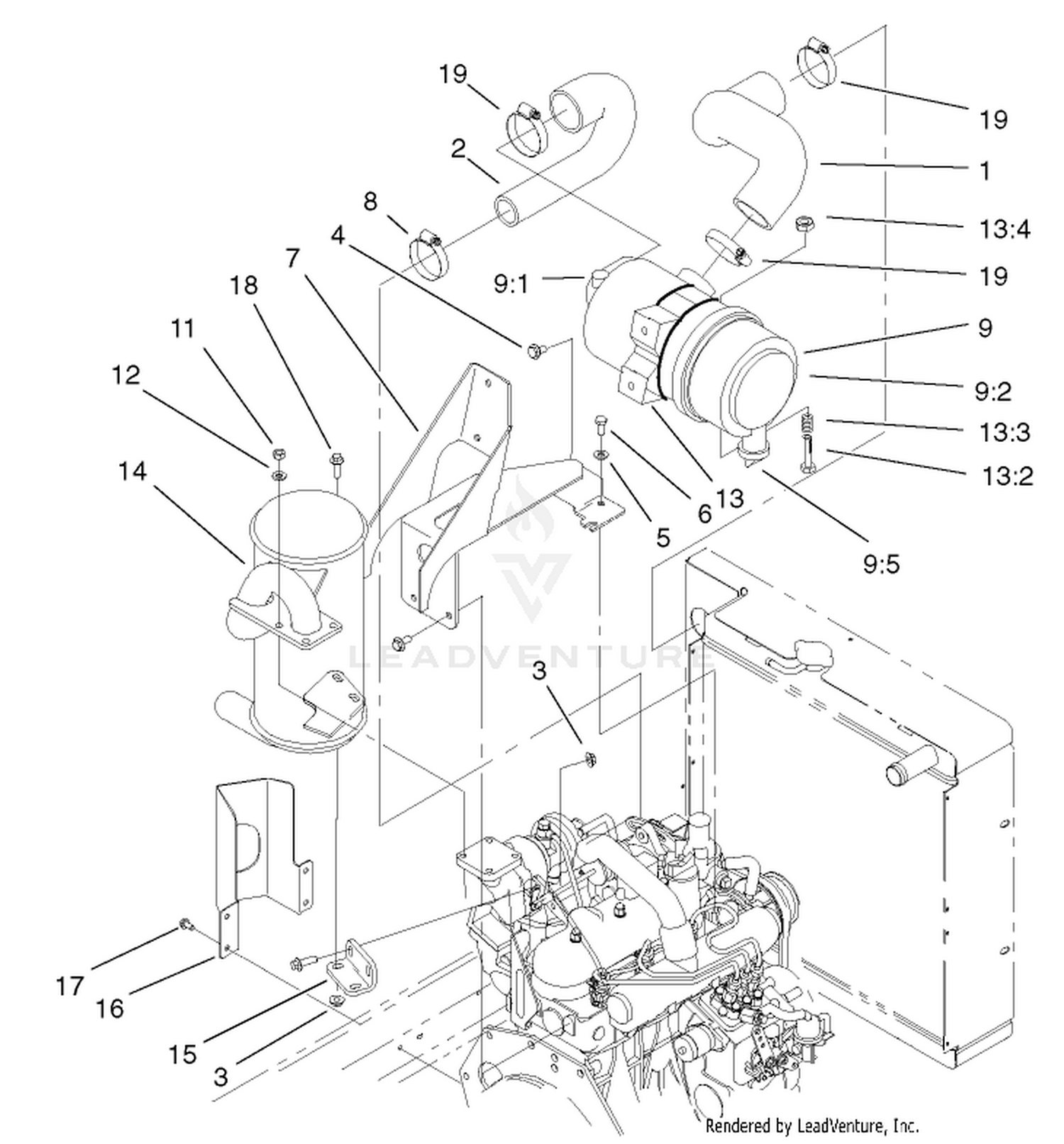 Air Cleaner and Muffler Assembly