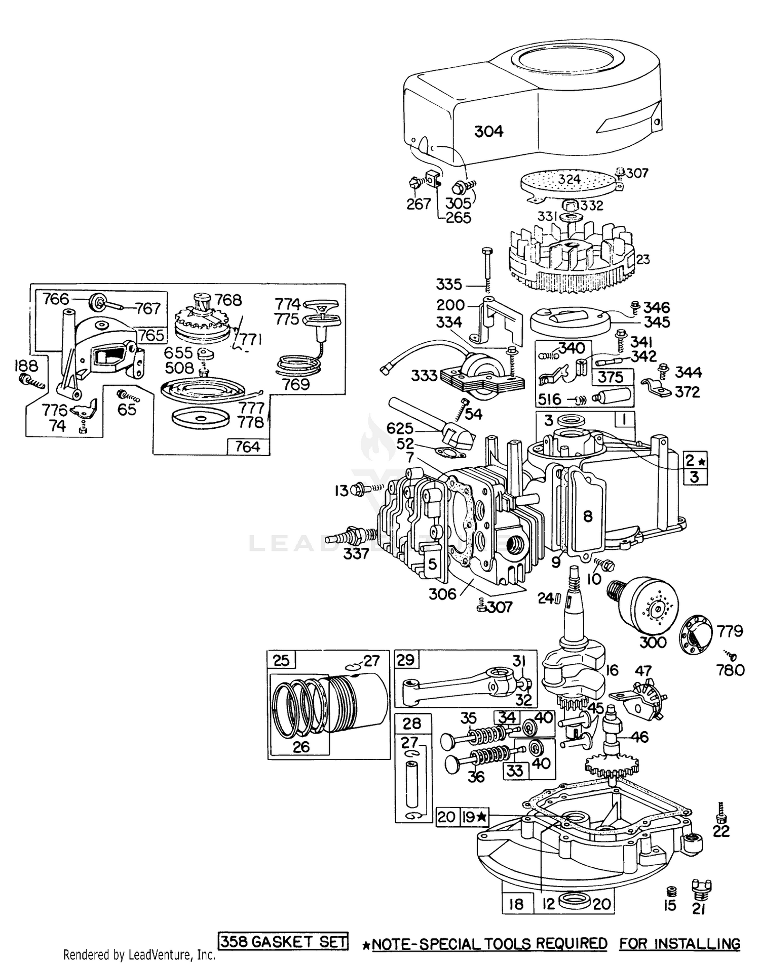 Engine Briggs  Stratton Model 92908-1845-01