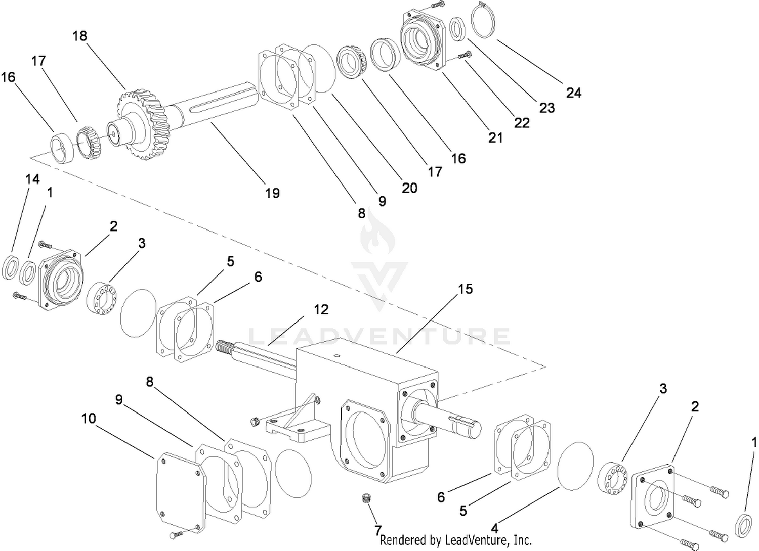 Pump Drive Gearbox Assembly No. 108-3352