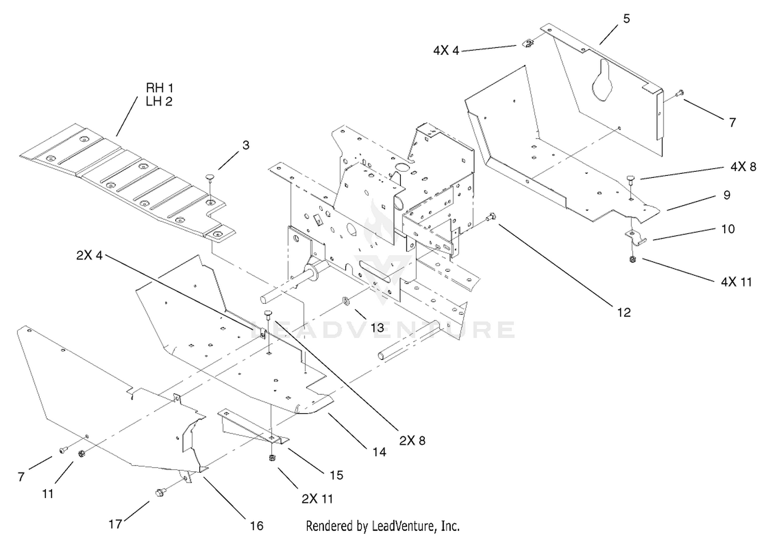 Footrest and Hoodstand Side Cover Assembly