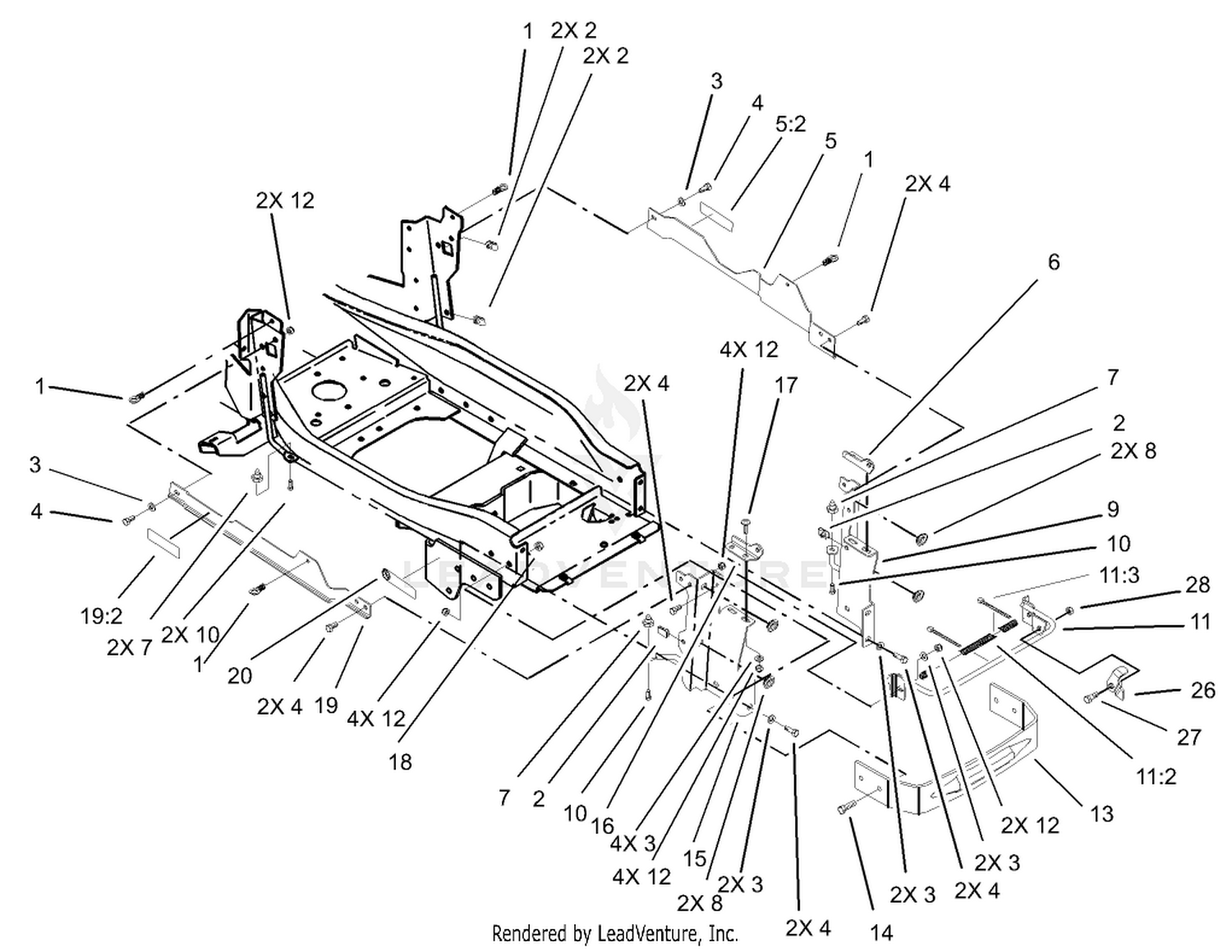 Bumper and Hood Support Assembly