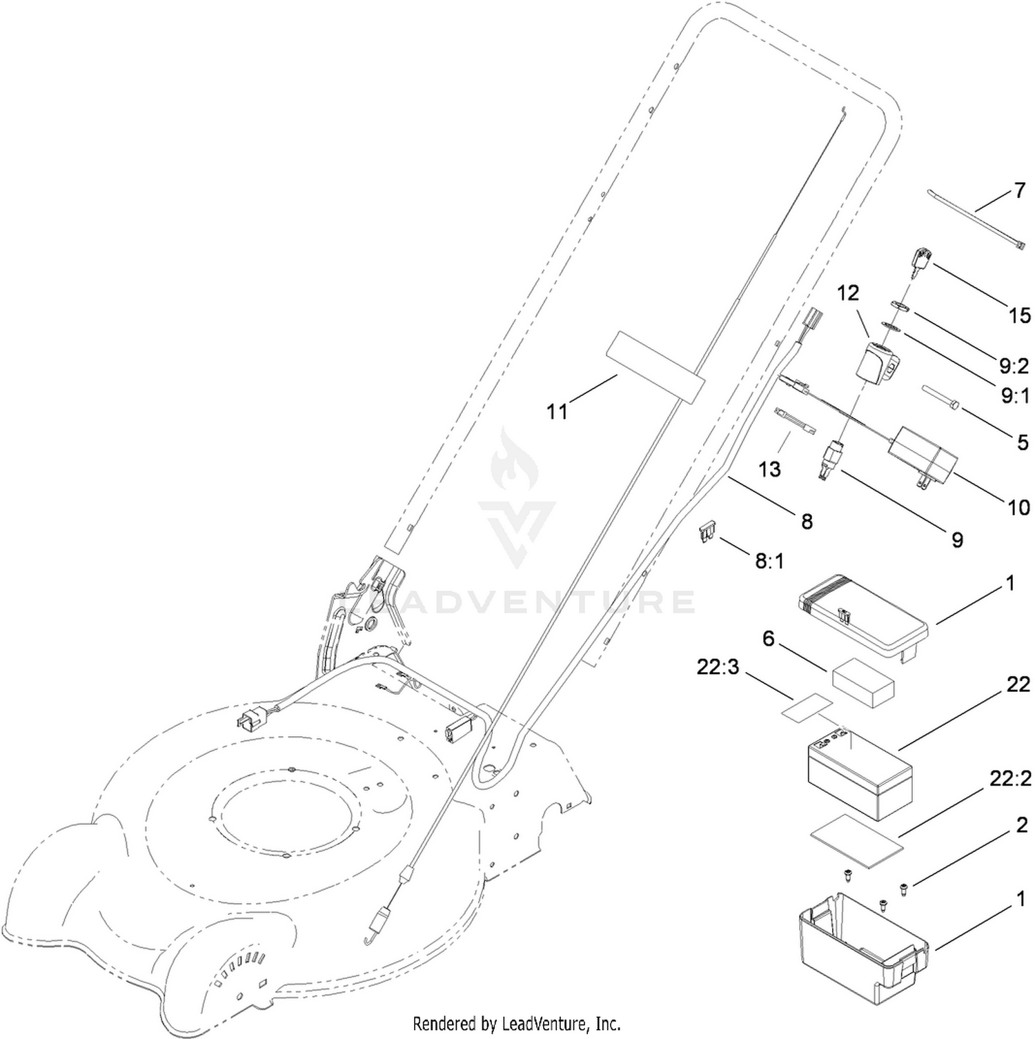 Battery and Electrical Harness Assembly