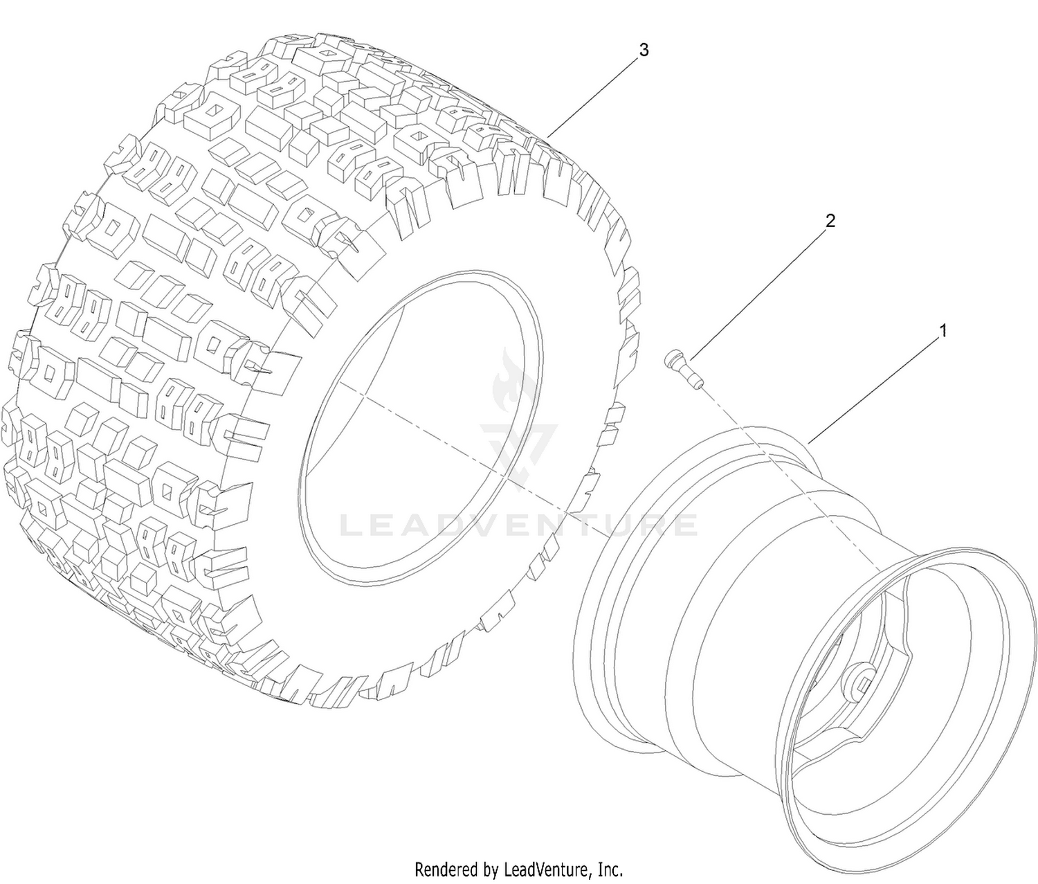 All Terrain Rear Tire and Wheel Assembly  No. 136-6309
