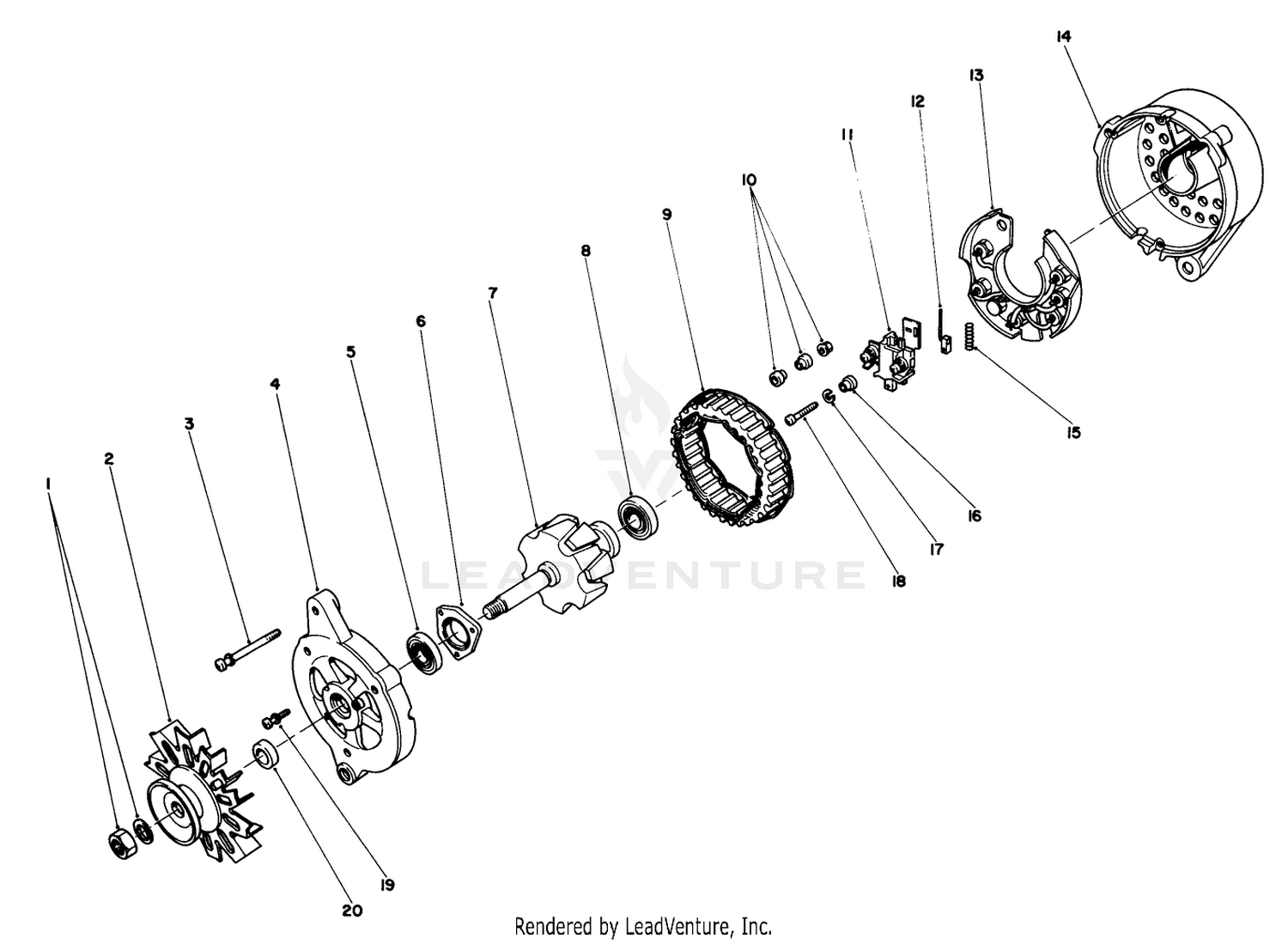 Alternator Assembly No. 43-0390