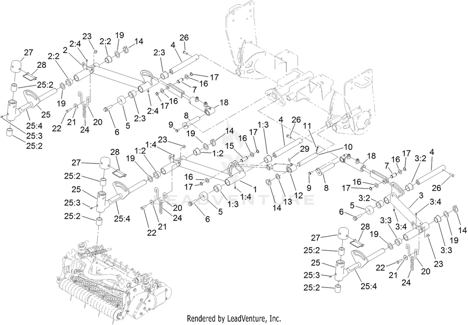 No. 1, No. 4 and No. 5 Lift Arm Assembly