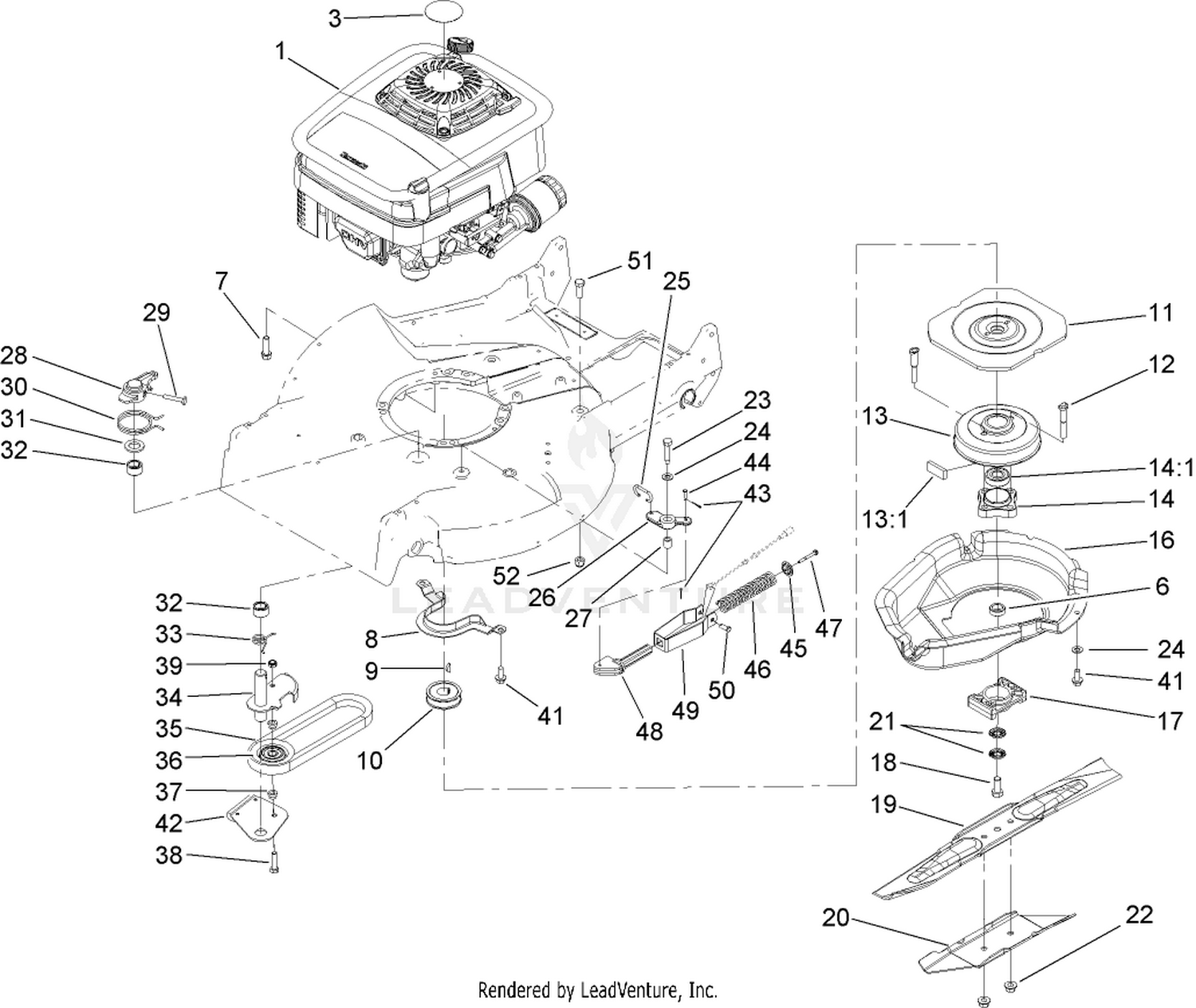 Engine and Blade Assembly