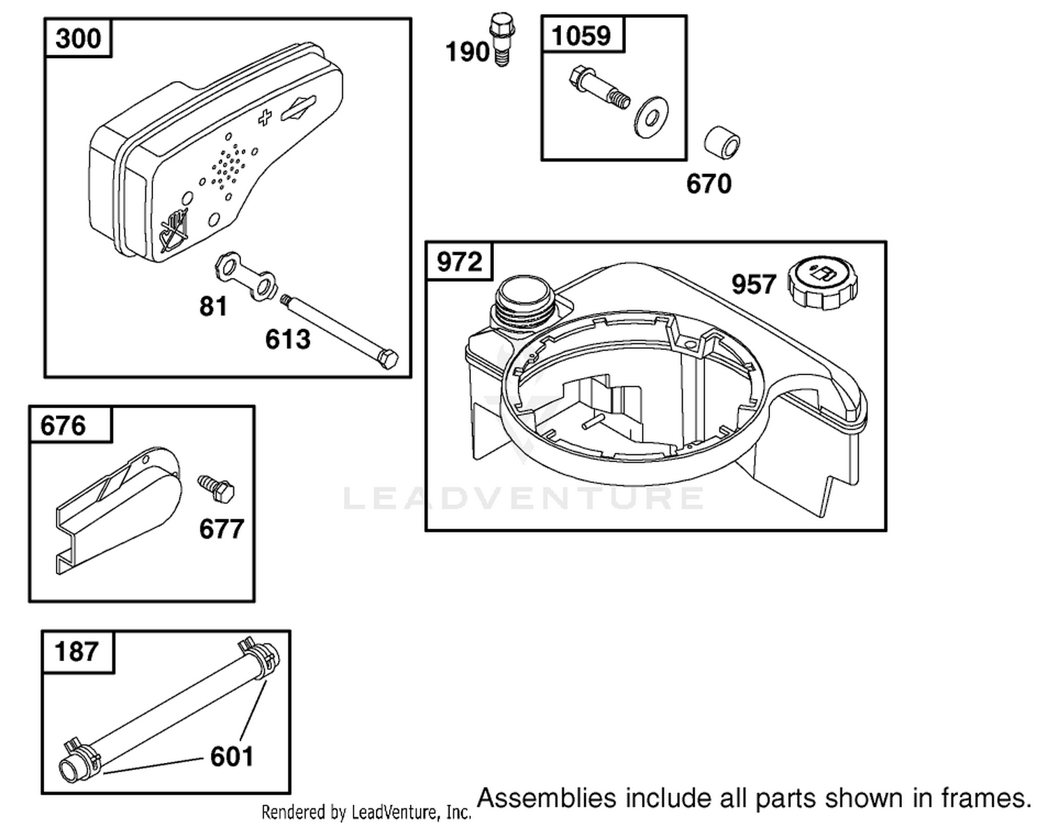 Muffler And Fuel Tank Assembly Briggs And Stratton Model 12f802-1770-B1