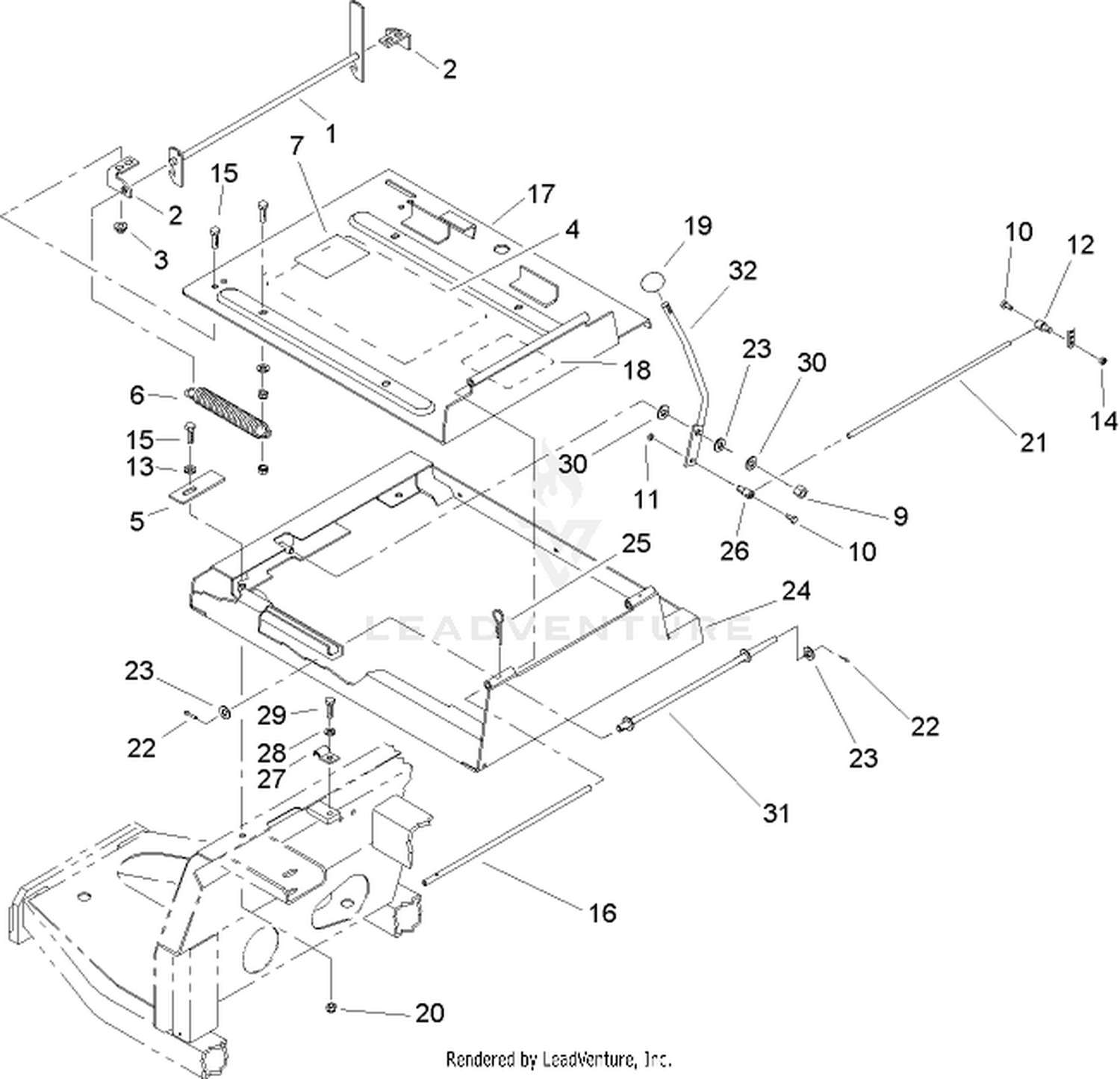 Seat Frame and Throttle Assembly