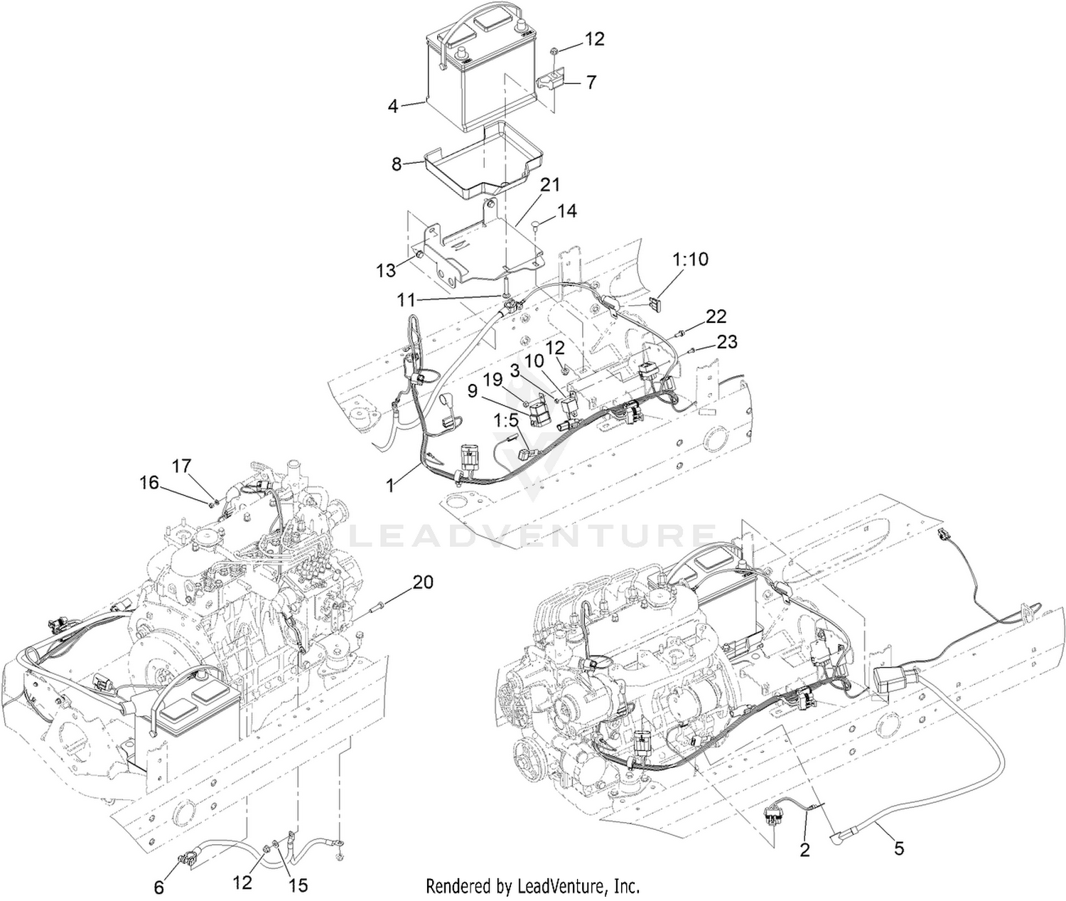 Battery and Engine Wiring Assembly