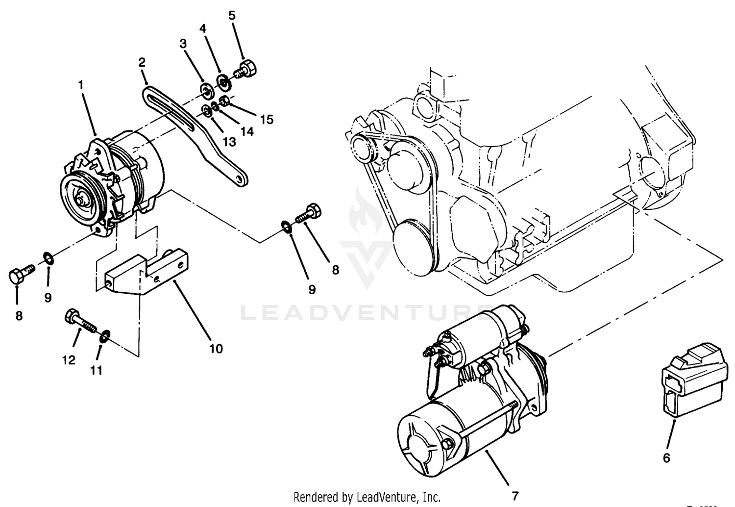 Starter  Alternator Installation Assembly