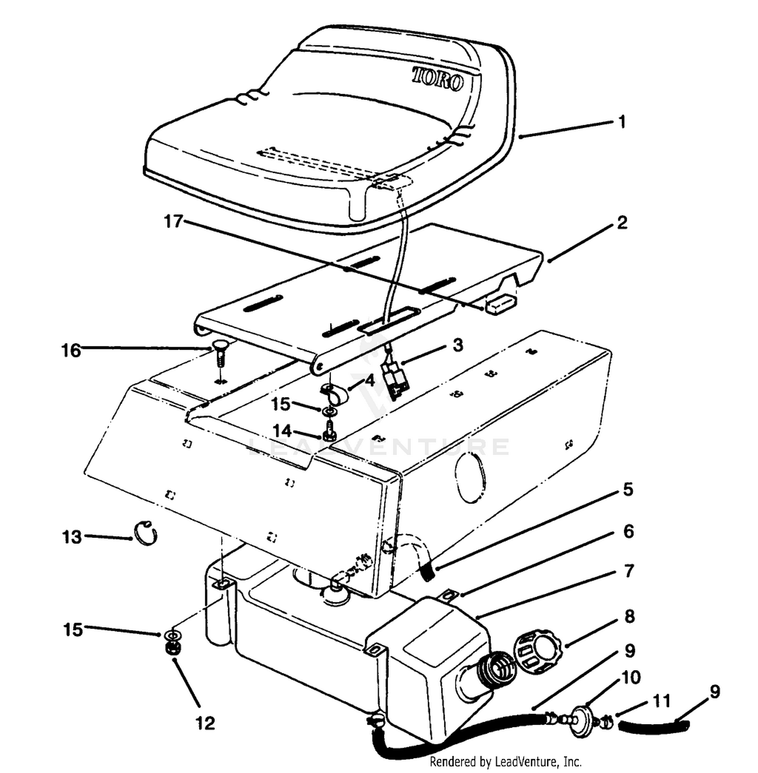 Seat  Gas Tank Assembly