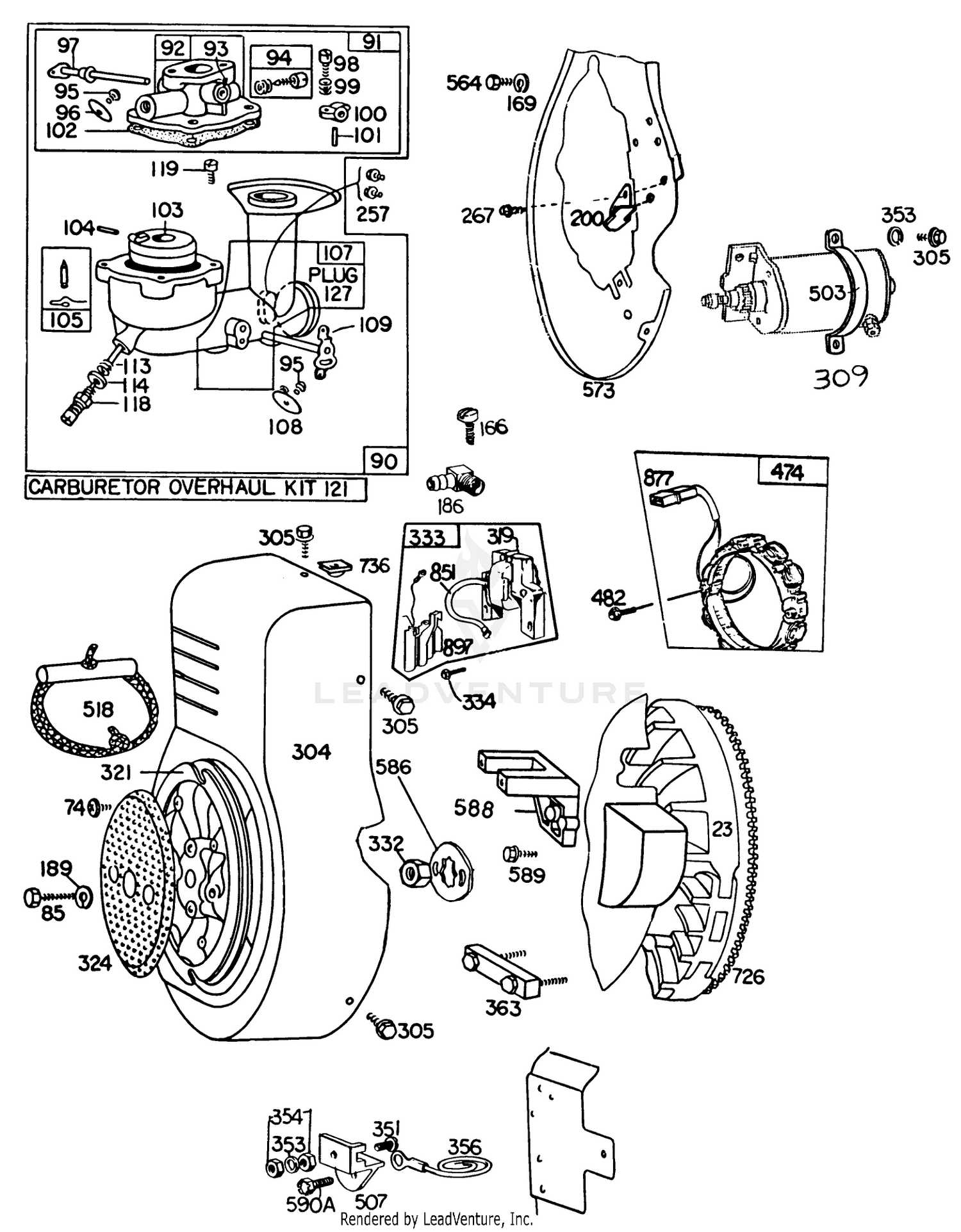 Engine Briggs  Stratton Model No. 326437-0630-01 3