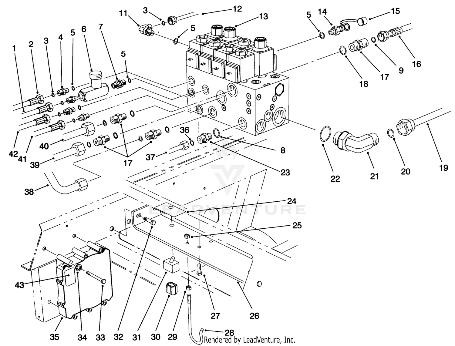 Front Hydraulic Control Block  Hoses