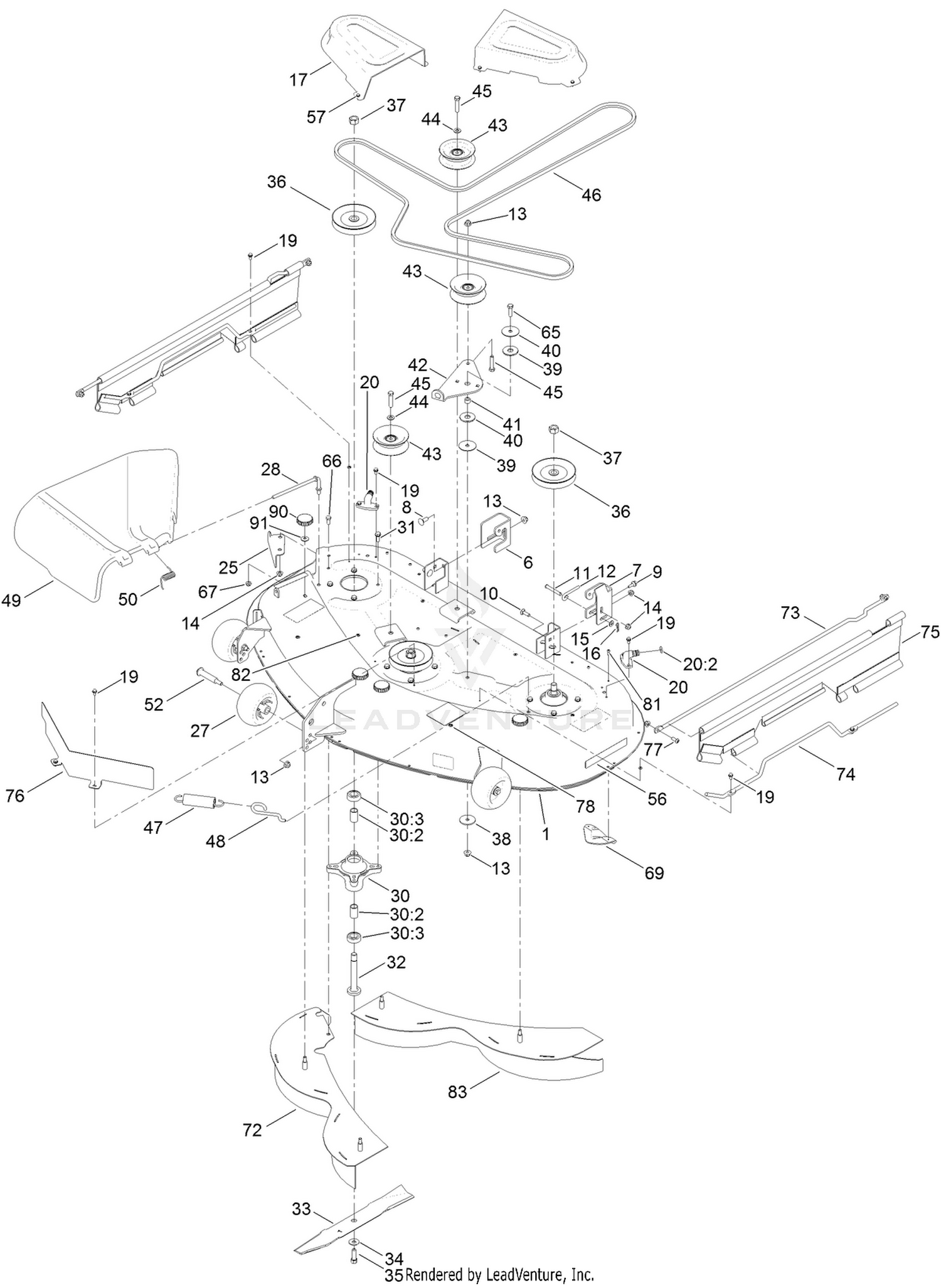 50 Inch Deck Assembly