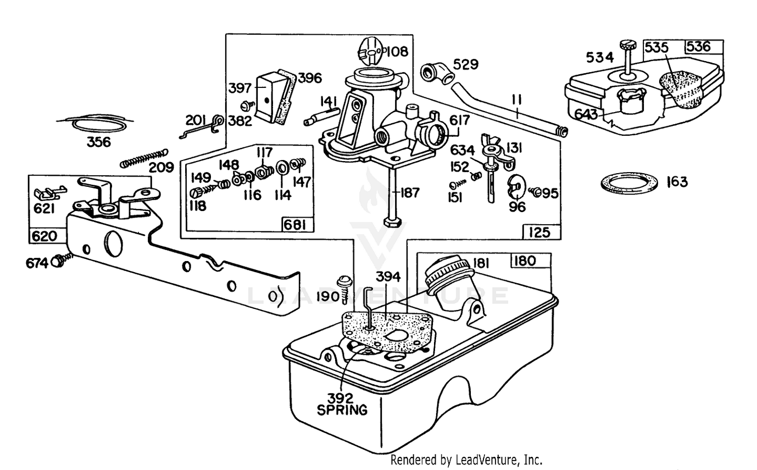 Briggs  Stratton Carburetor Assembly Model 92508-1033-02