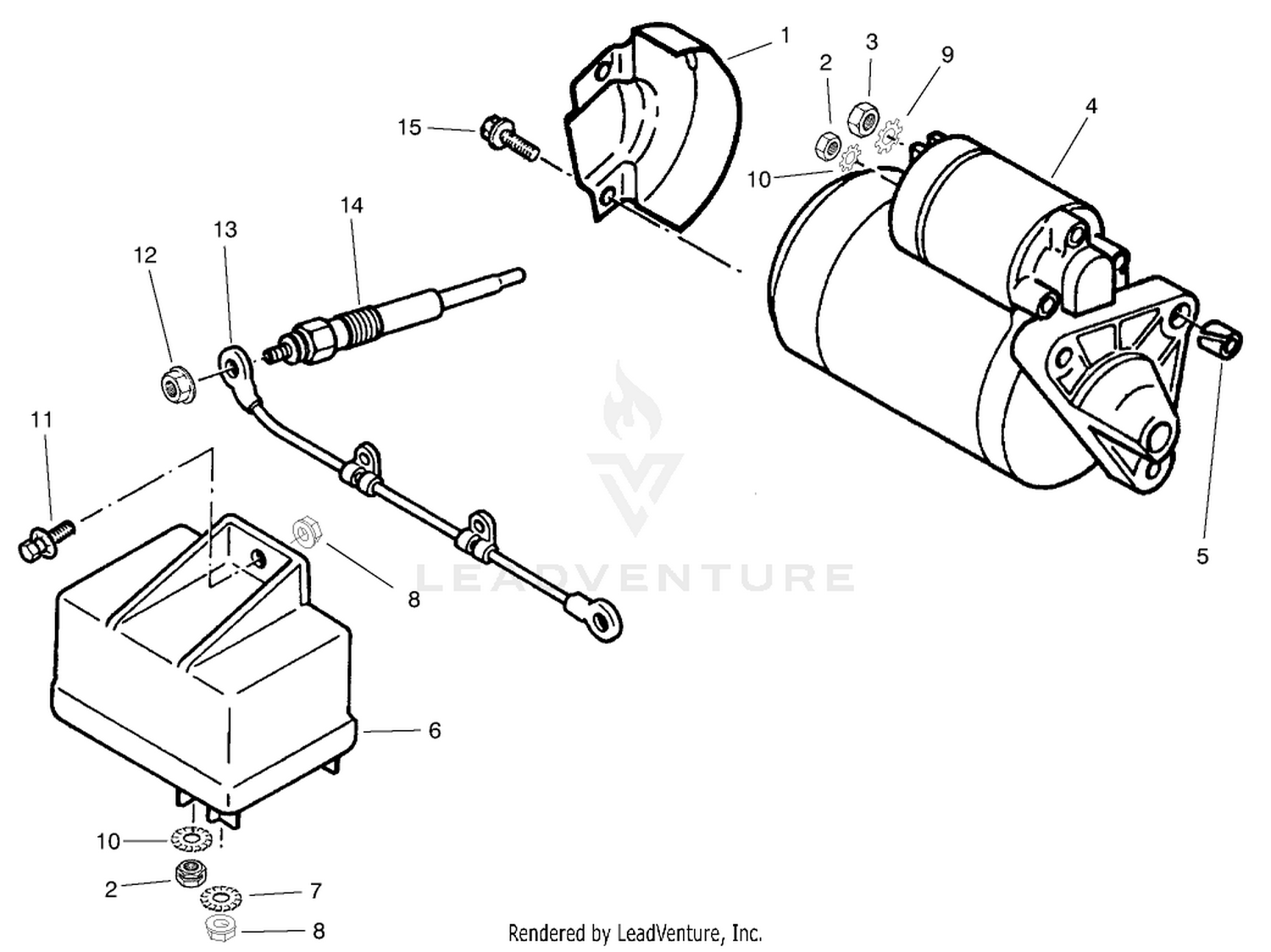 Starter and Glow Plug Assembly
