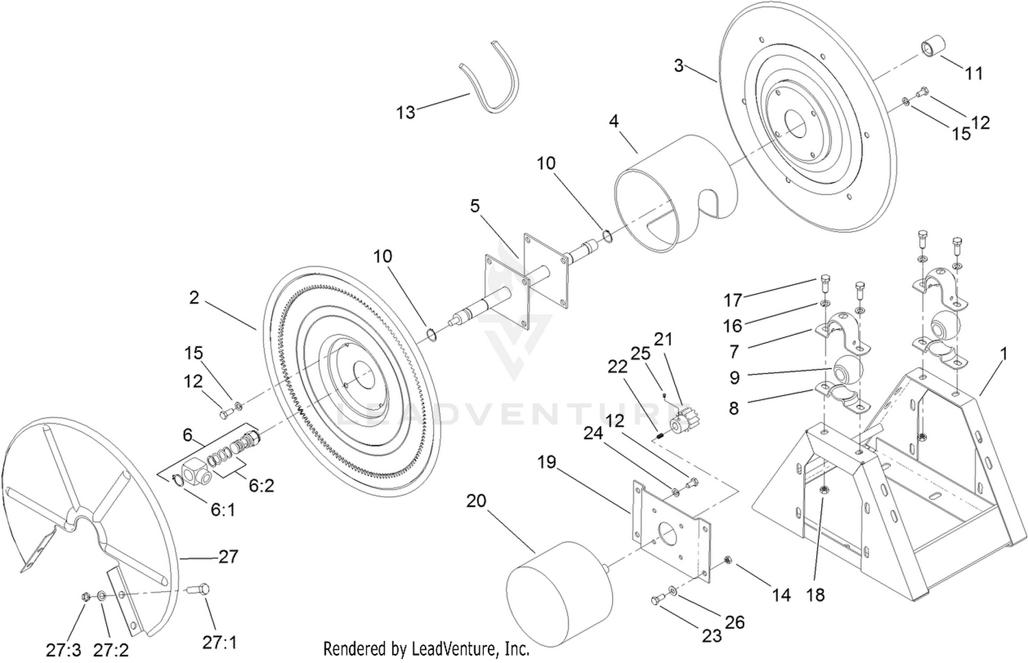 Hose Reel Frame Assembly No. 127-3910