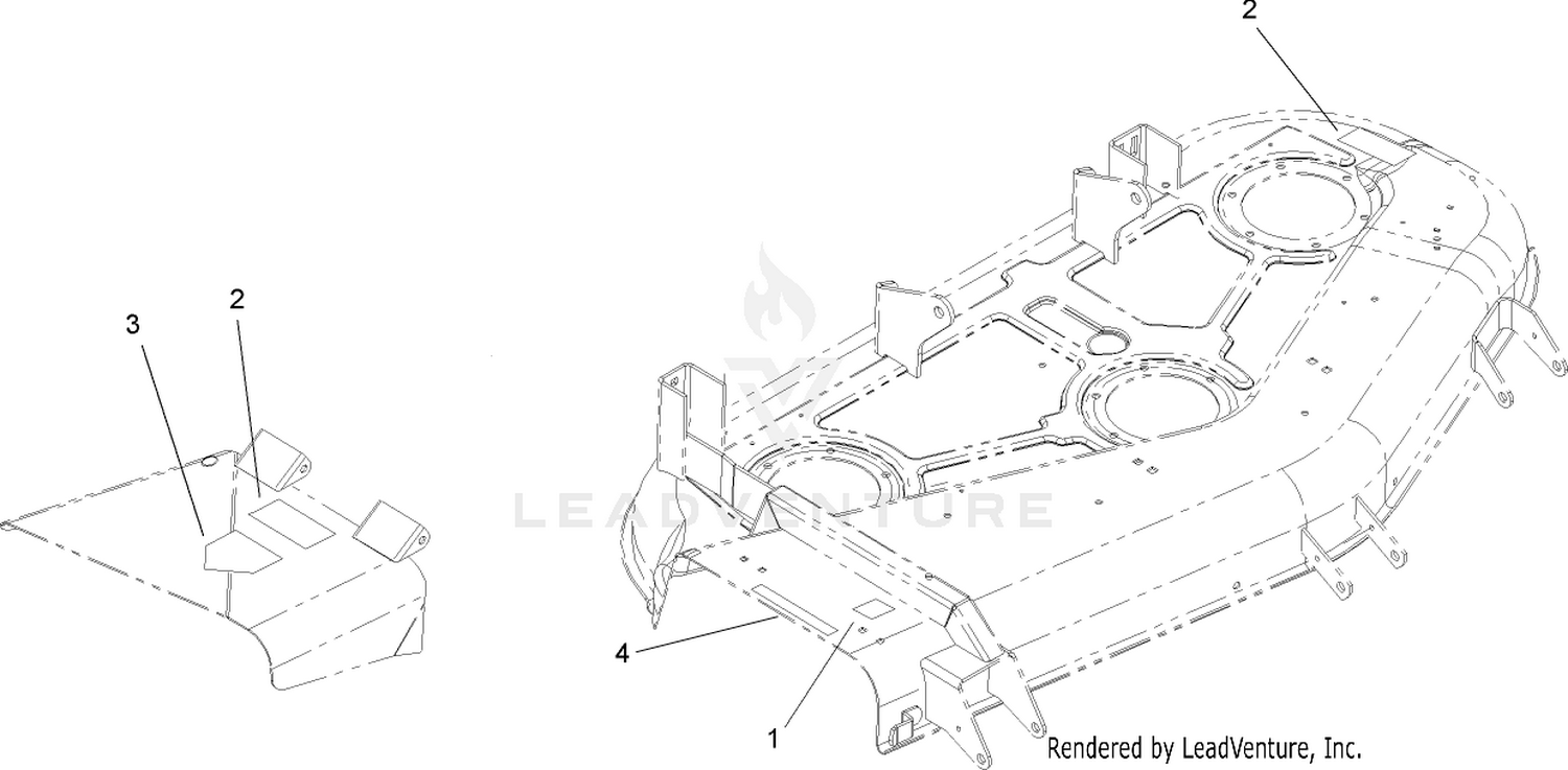 Roller and Baffle Decal Assembly  132cm Side Discharge Mower