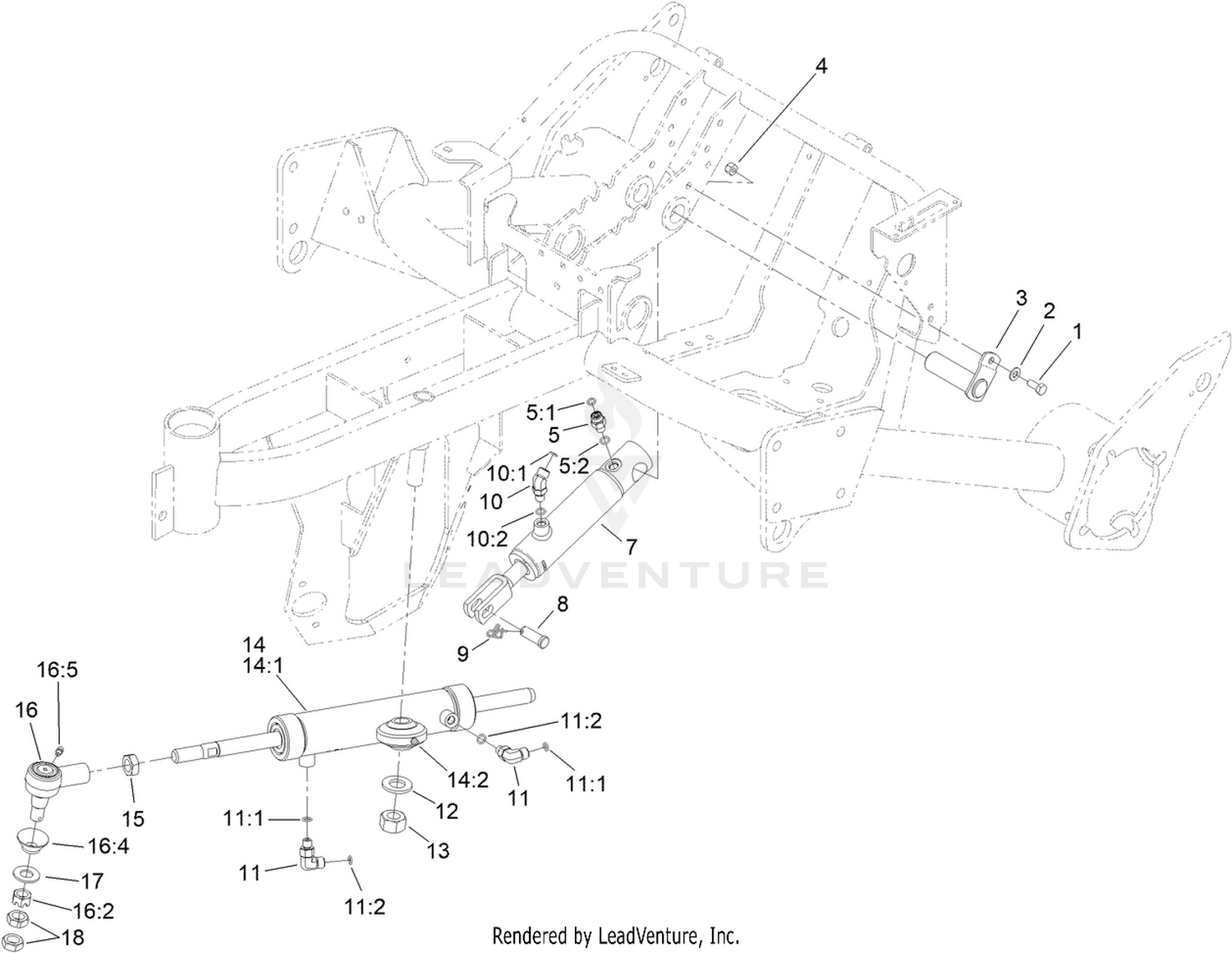 Steering Cylinder and Center Lift Cylinder Assembly