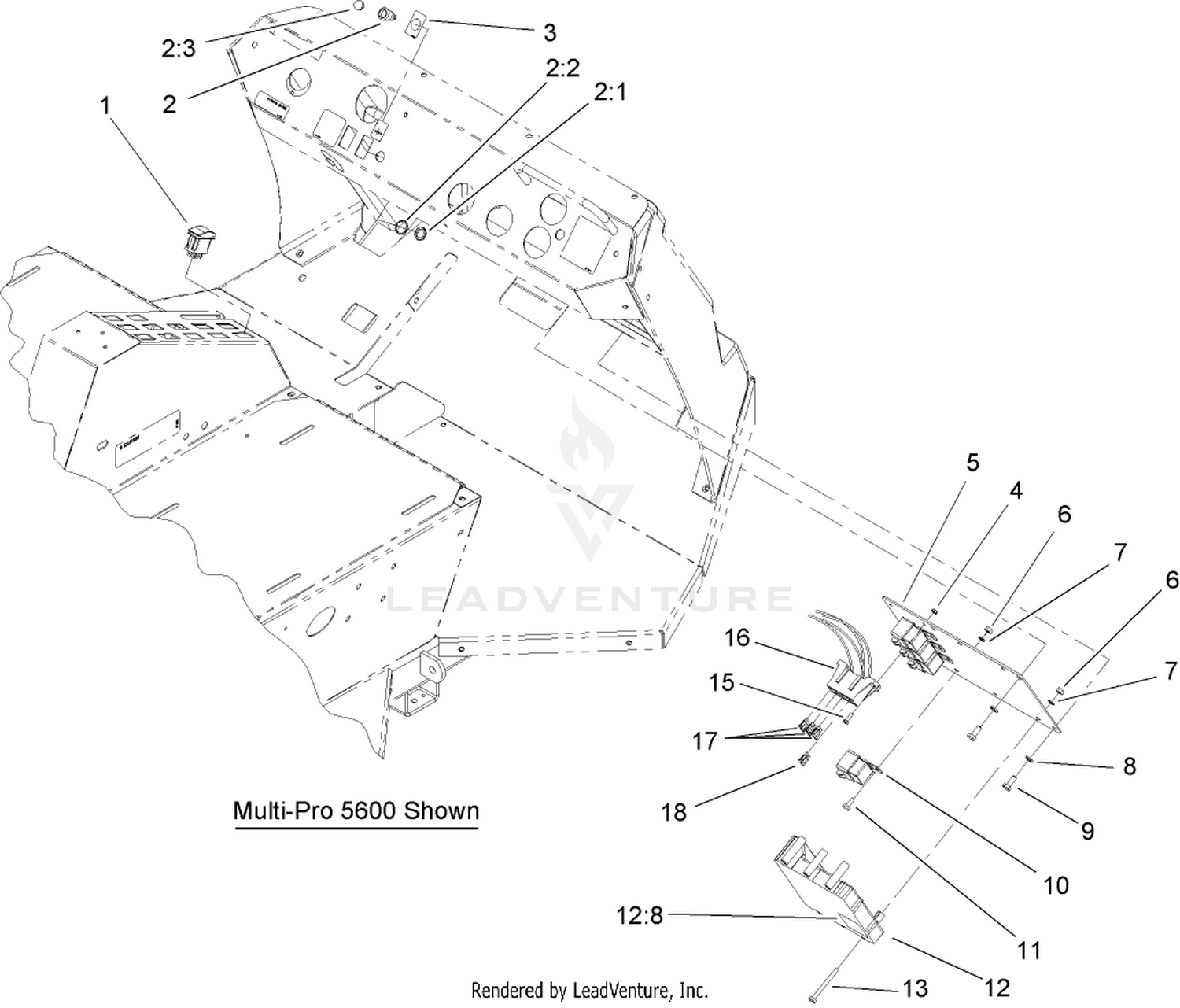 Multi-Pro 5600 and 5700 Mounting Assembly