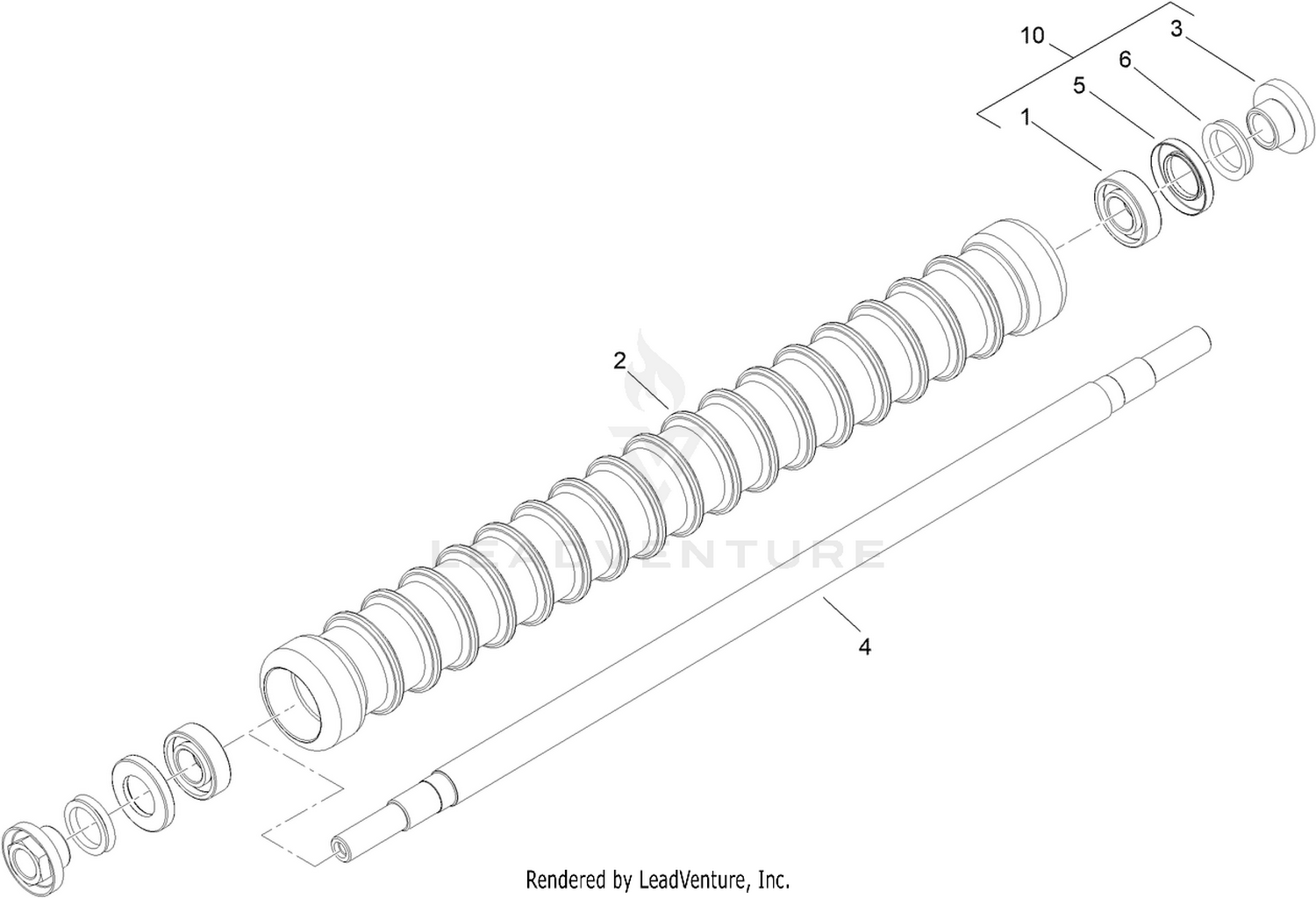 Wide Wiehle Steel Roller Assembly No. 107-3514