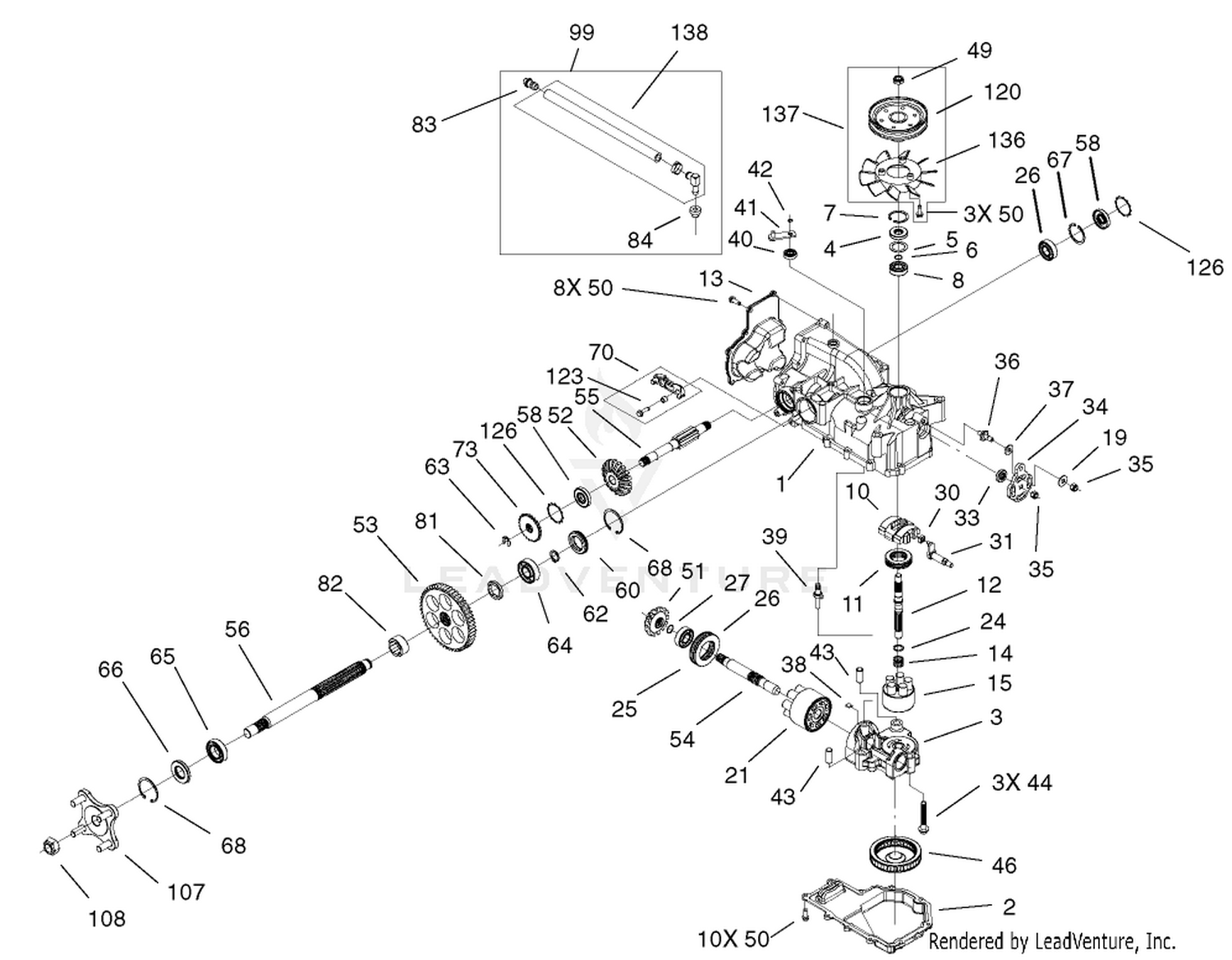 Right Hand Hydro Transaxle Assembly No. 100-7360