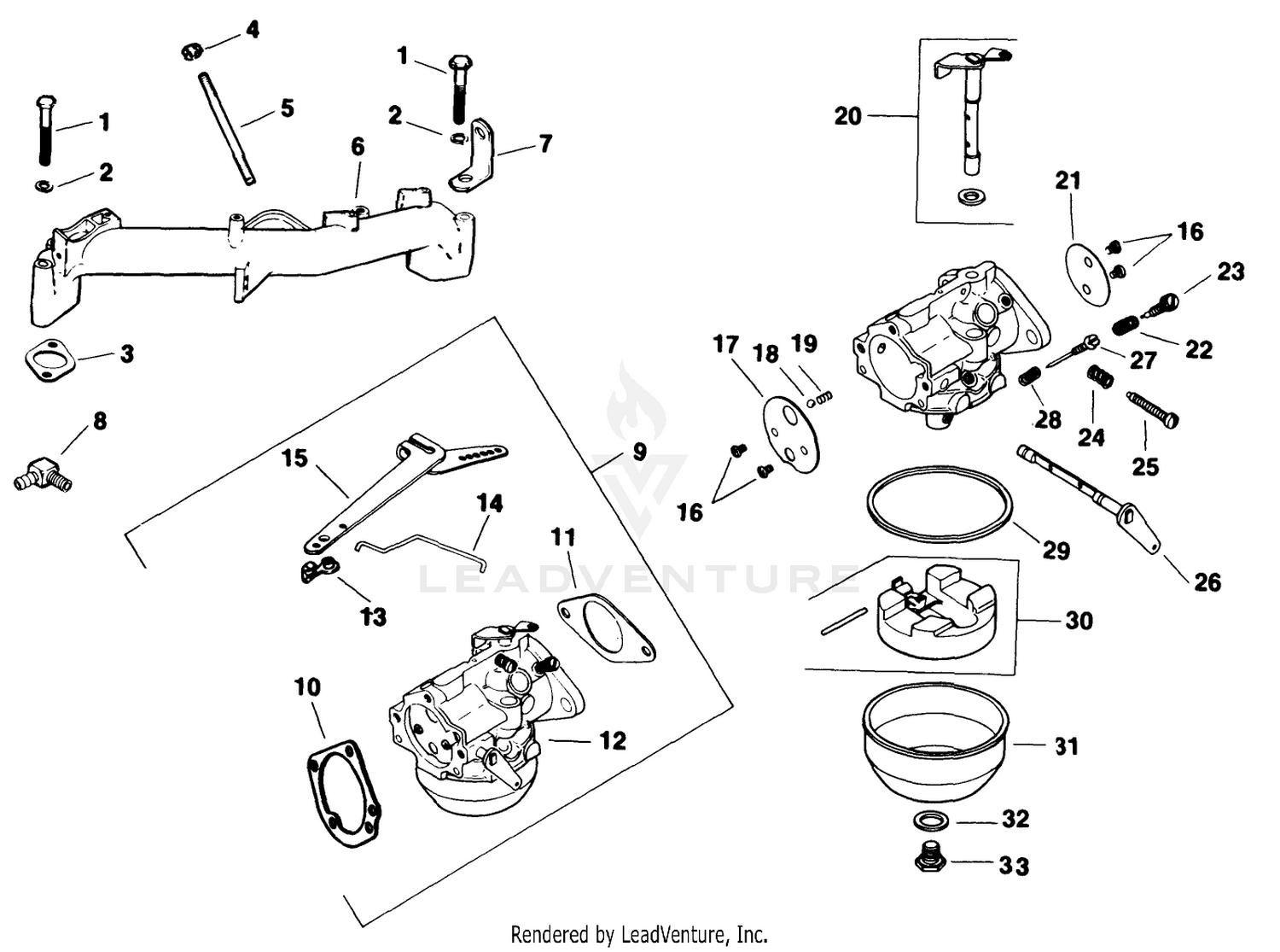 Carburetor Engine Kohler Model No. M18qs-24615 (continued)