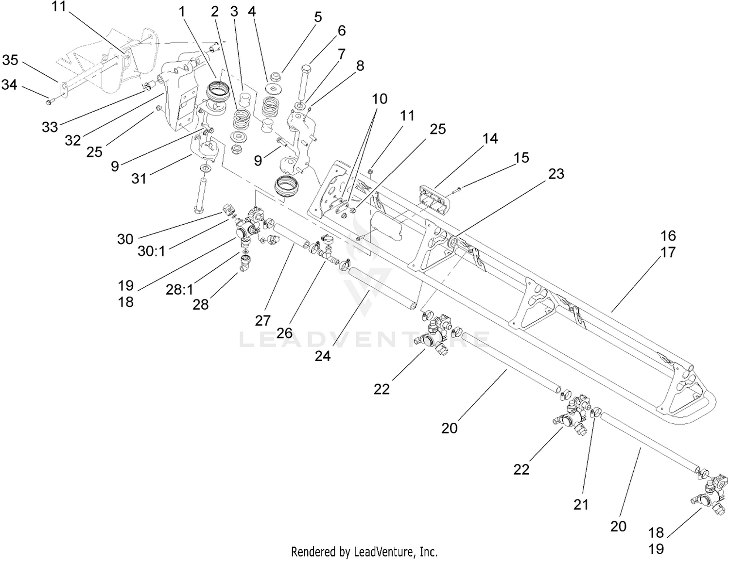 Left and Right Hand Boom Assembly