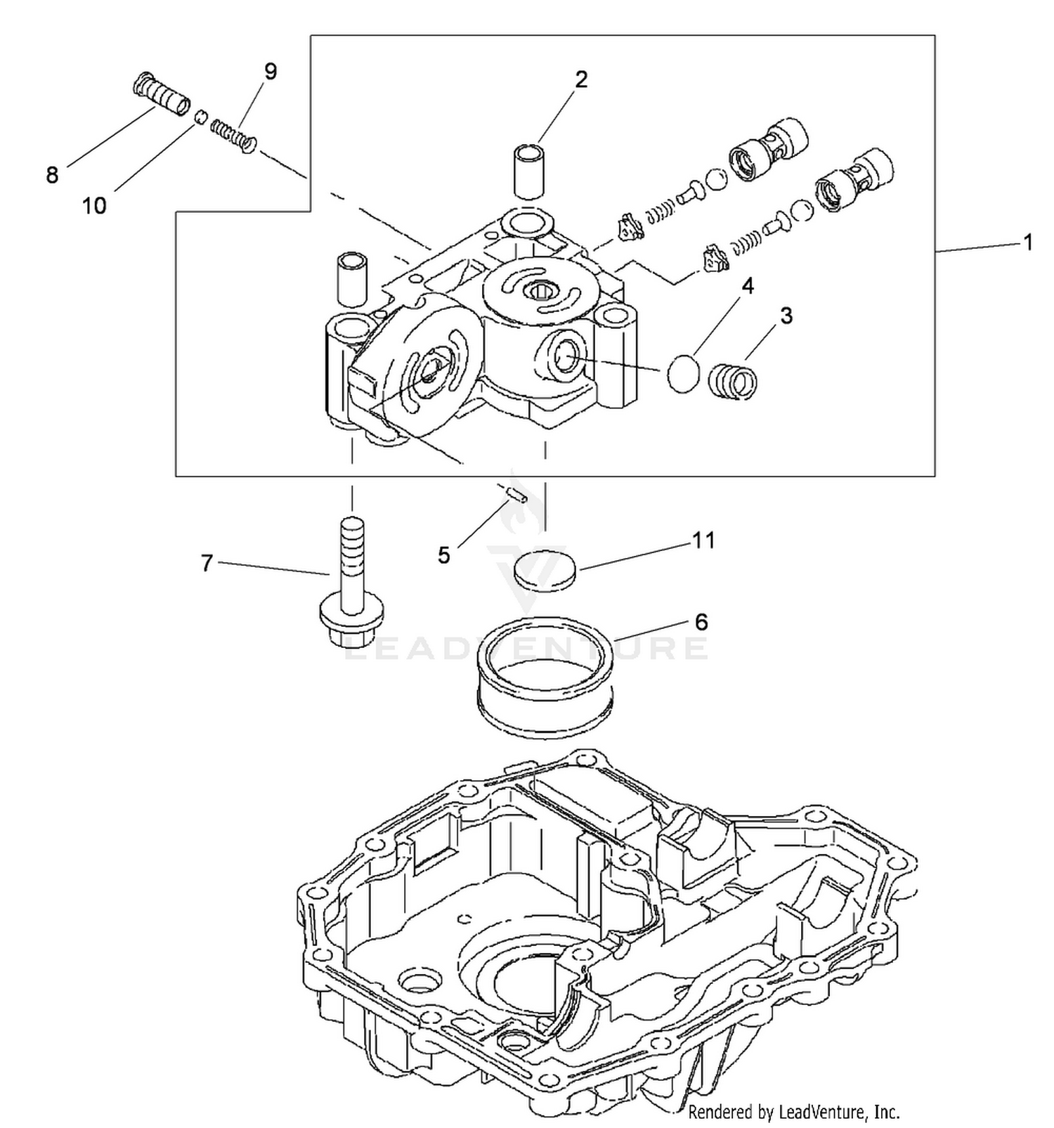 Center Case Assembly  Transmission Assembly No. 114-3155