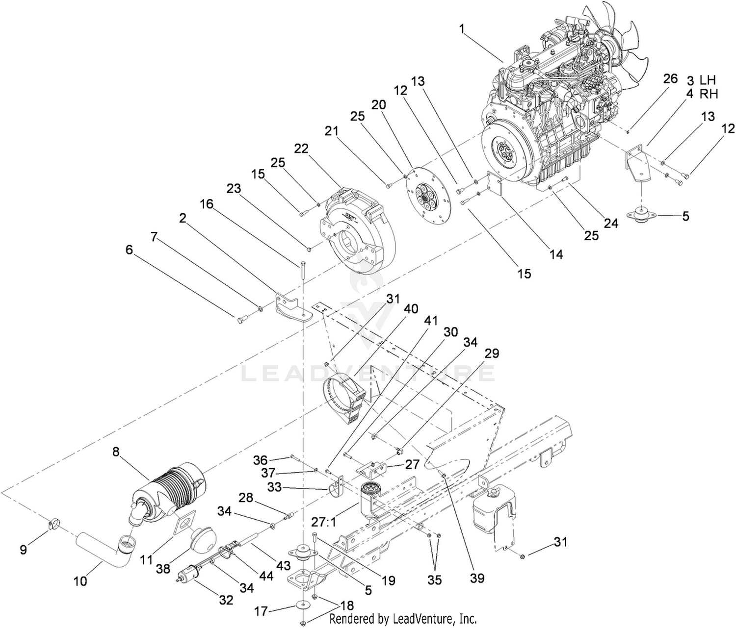 Engine and Air Cleaner Assembly