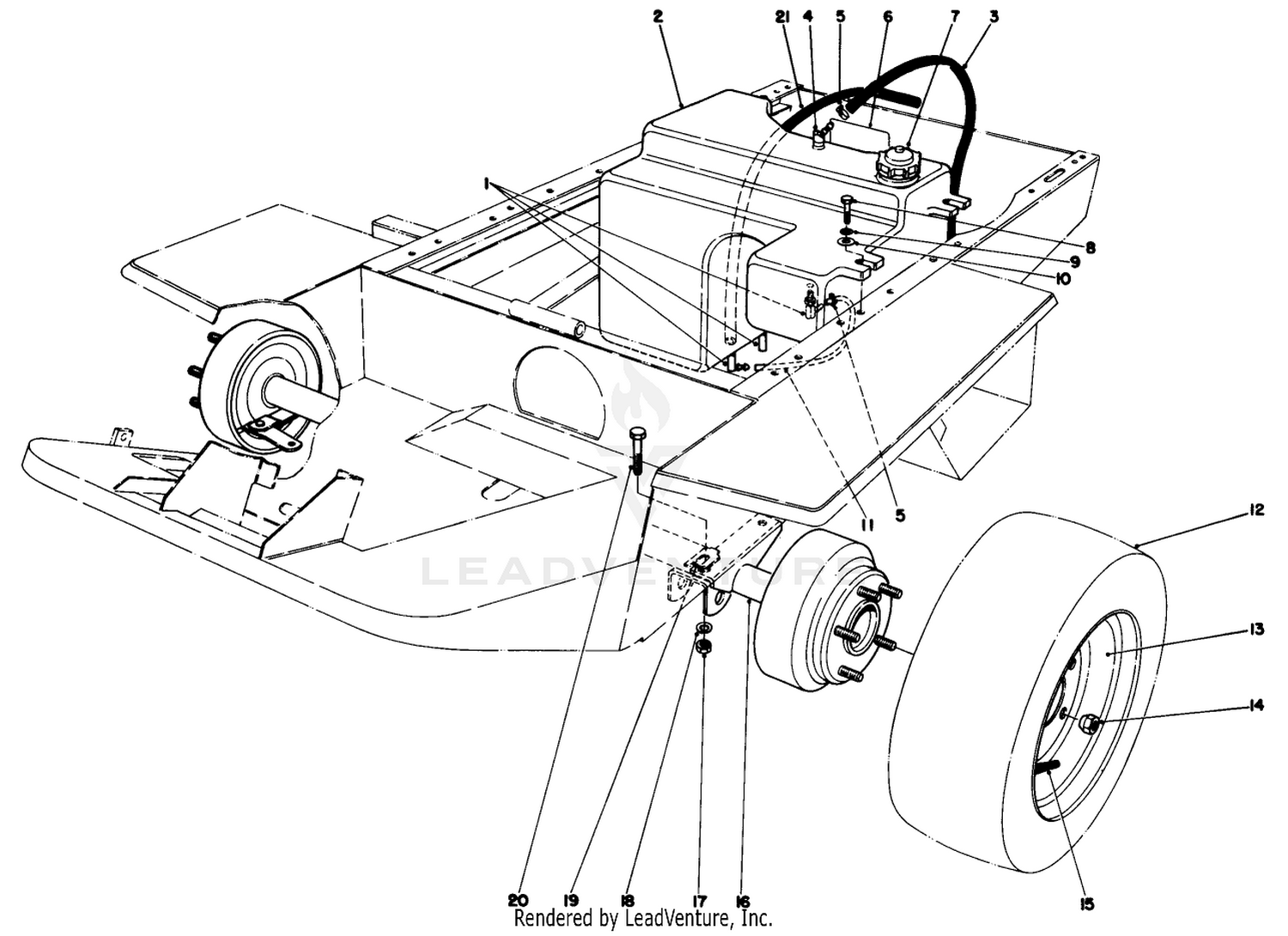 Gas Tank And Axle Assembly