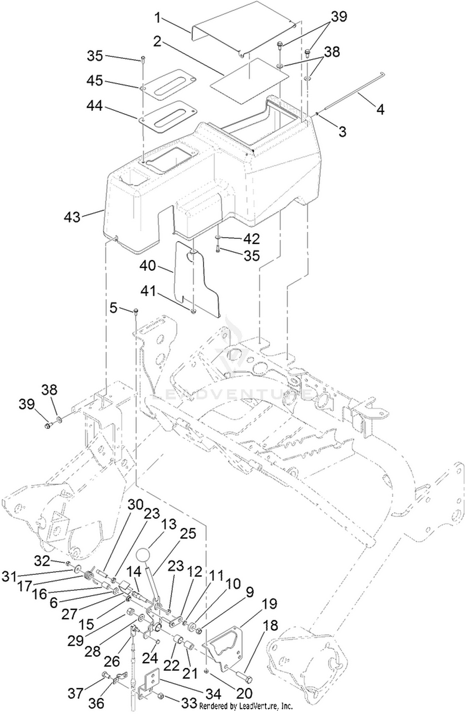 Speed Selector Lever and Console Assembly